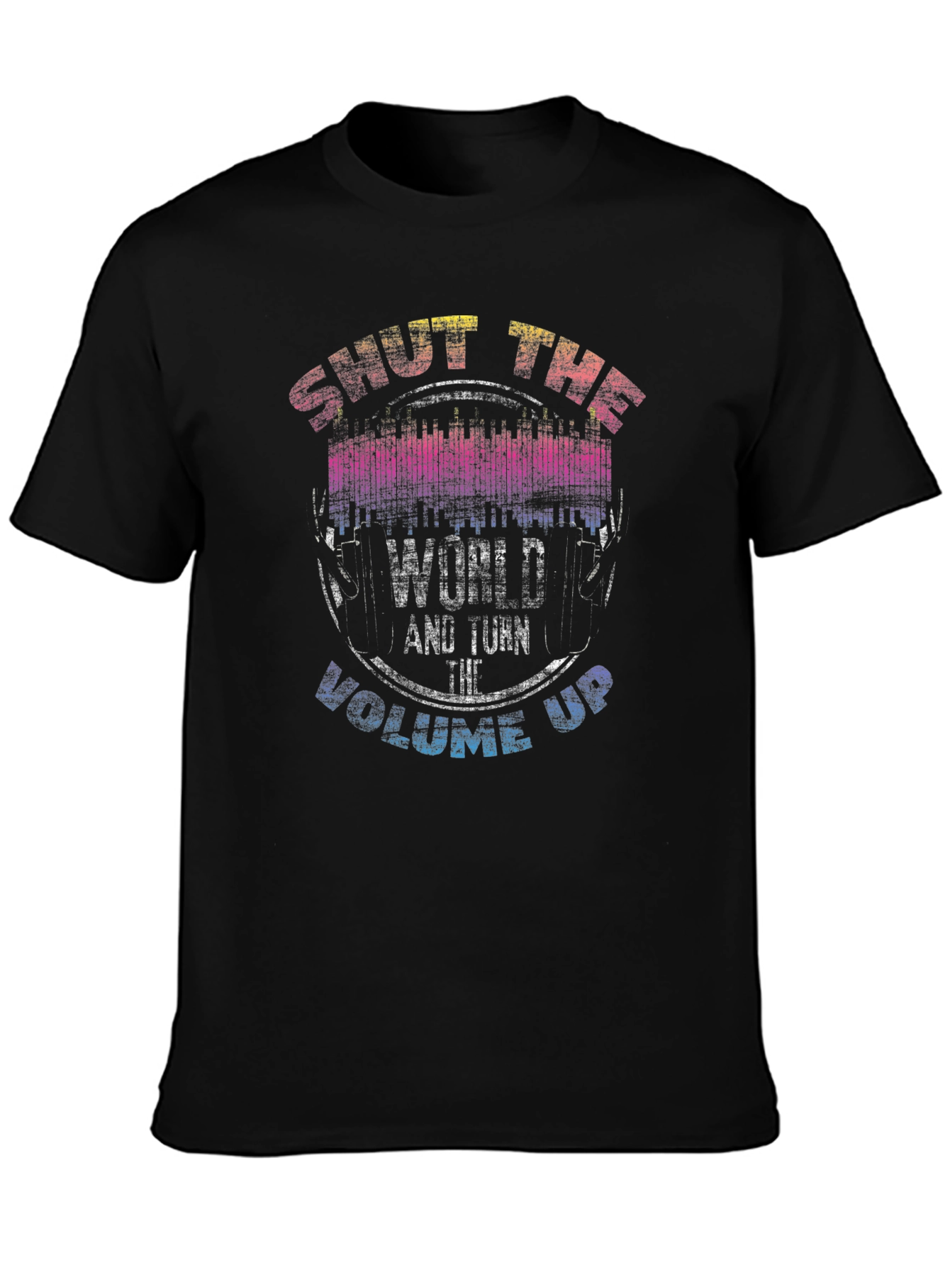 Black Shut The World Up Graphic Tee view 3