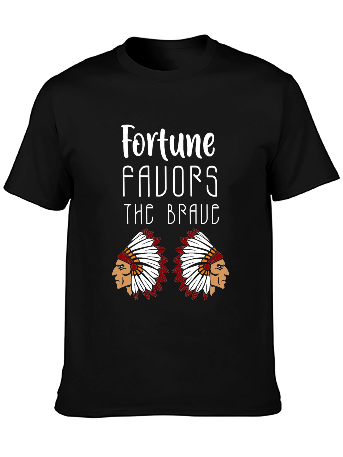 Black Fortune Favors the Brave Graphic Tee view 3
