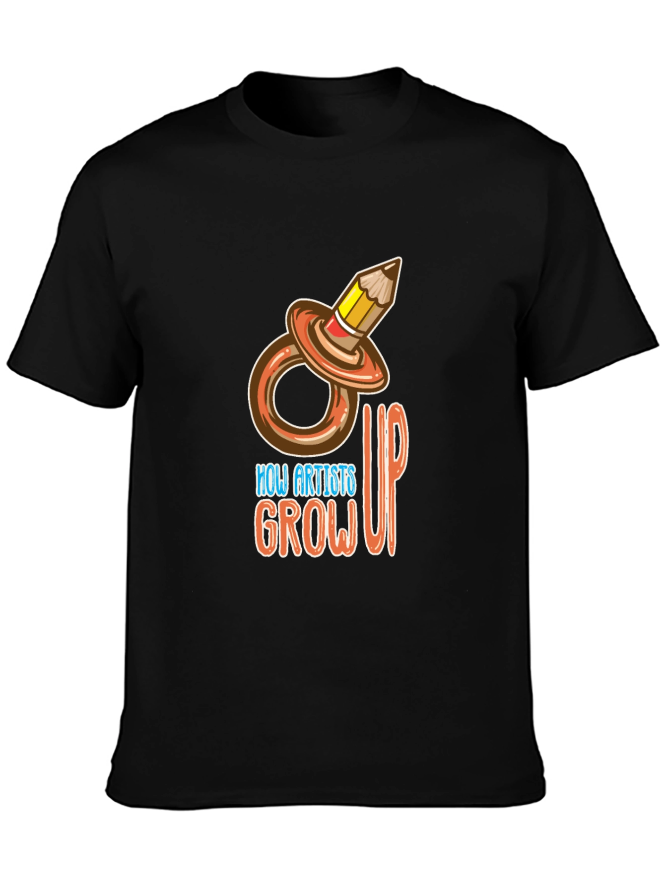 Black How Artists Grow Up T-Shirt view 3
