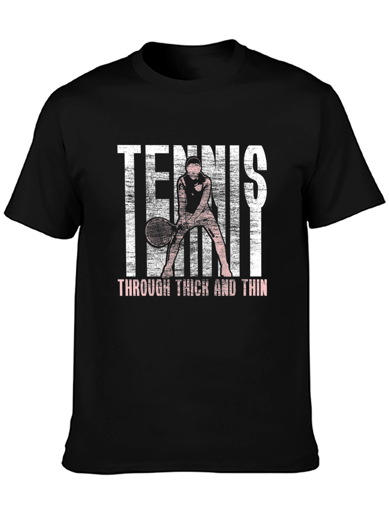 Black Tennis Through Thick and Thin Graphic Tee view 3