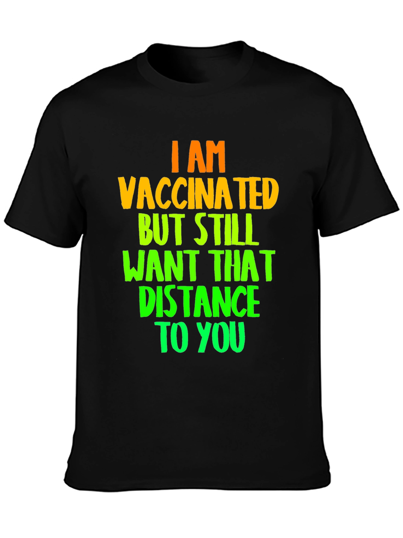 Black Vaccinated Distance T-Shirt view 3