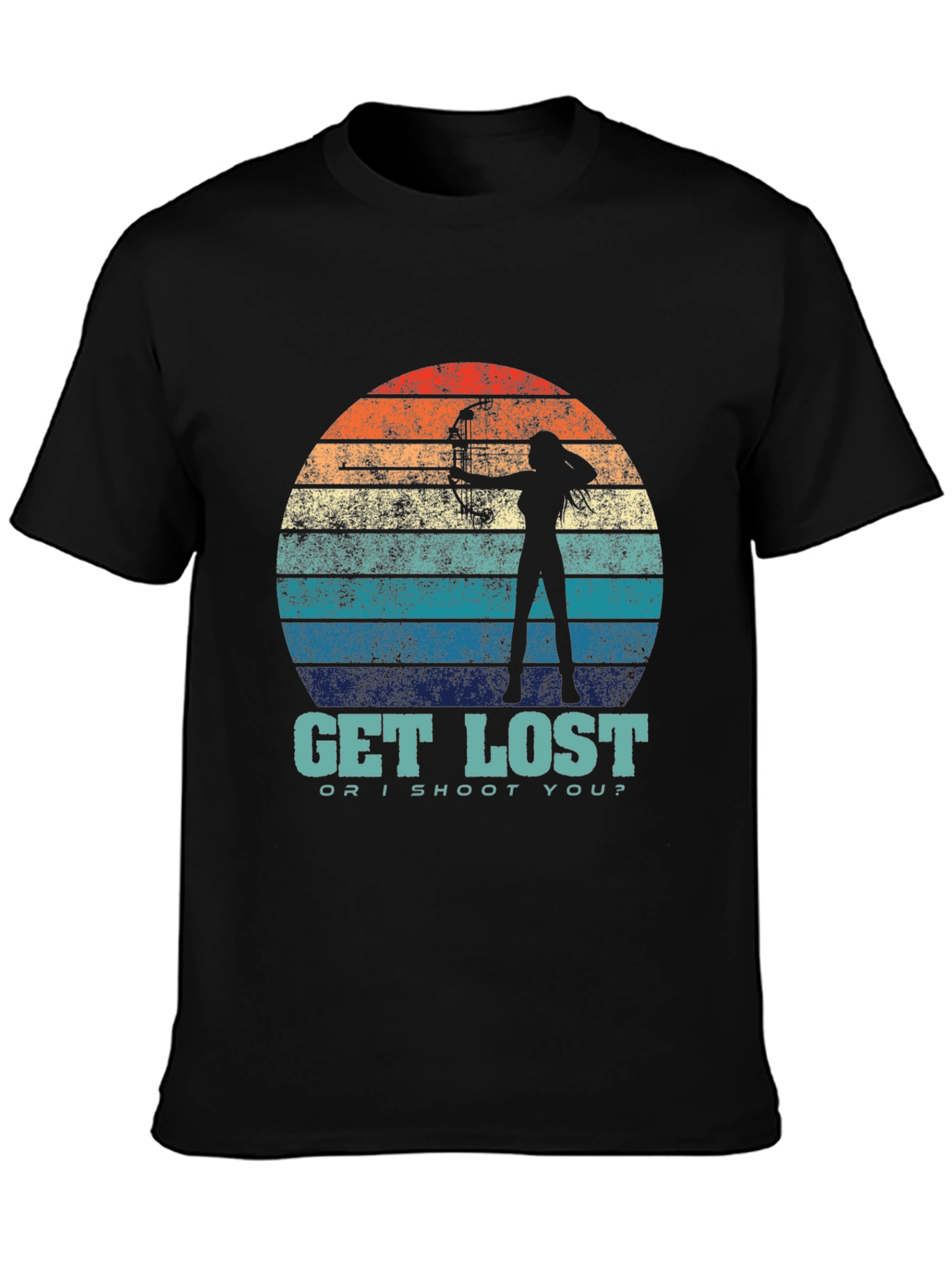 Black Get Lost Archer Graphic T-Shirt view 3