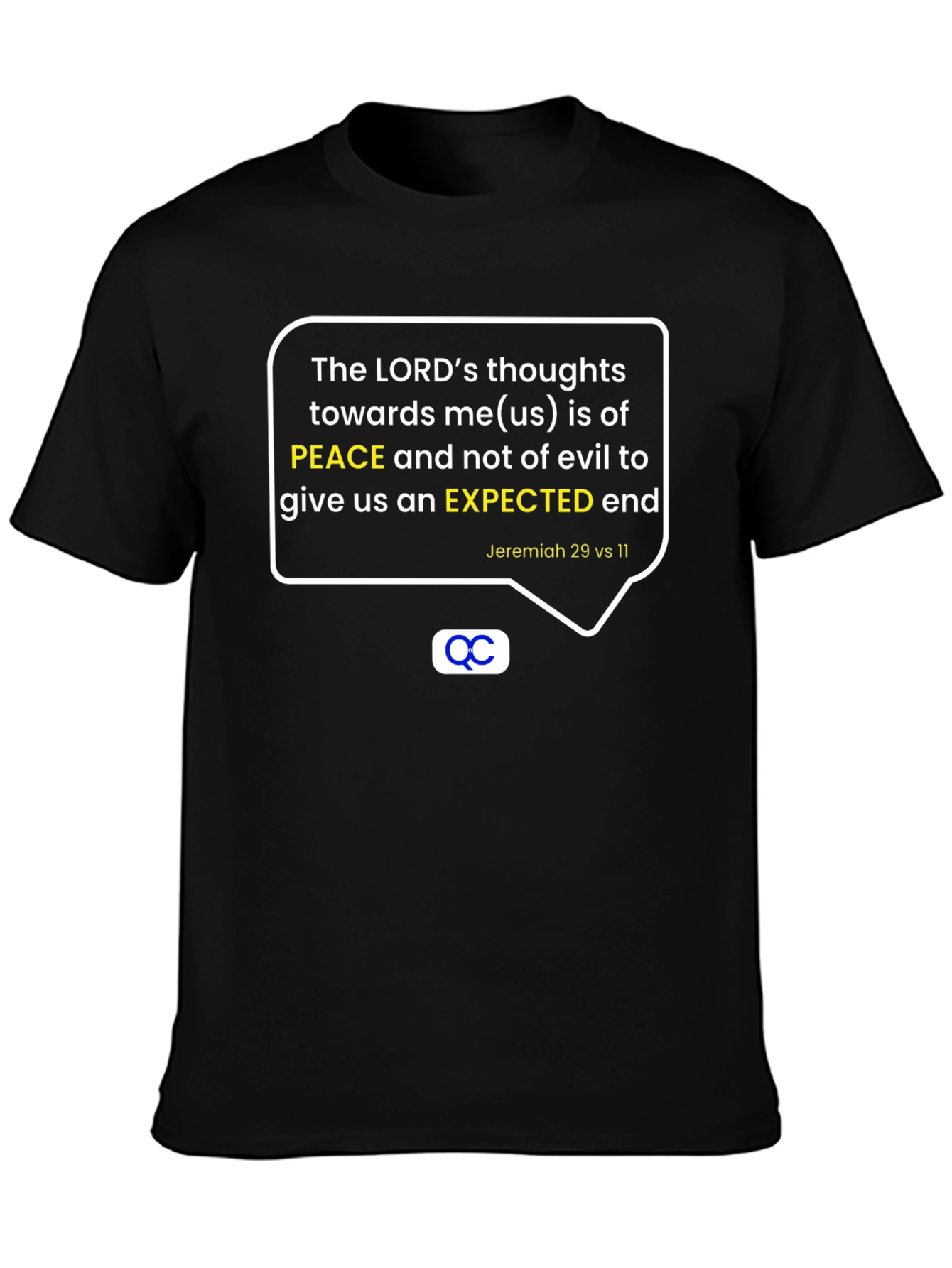 Black Peaceful Purpose T-Shirt - Christian Apparel view 3