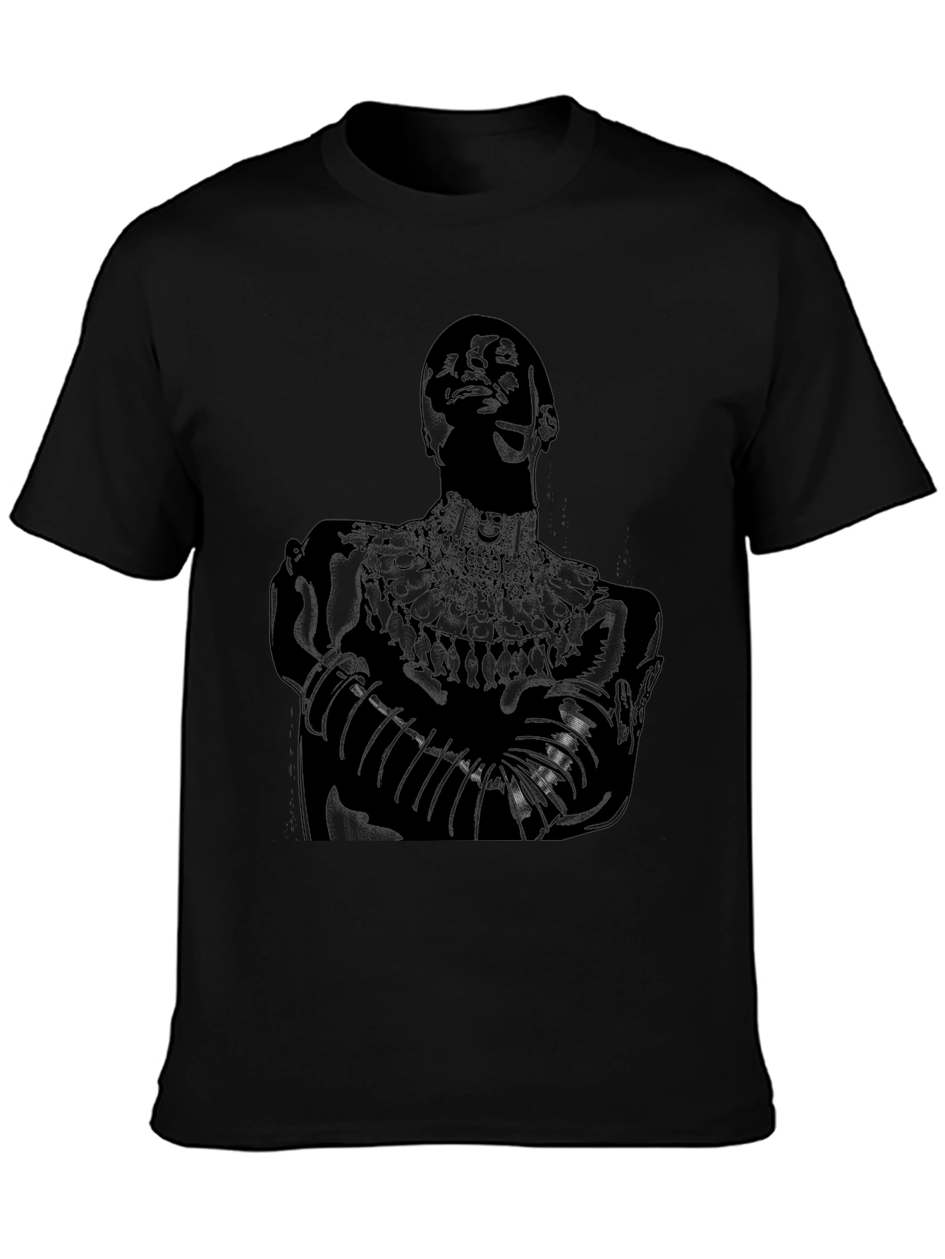 Black Black T-Shirt with Figure Graphic view 3