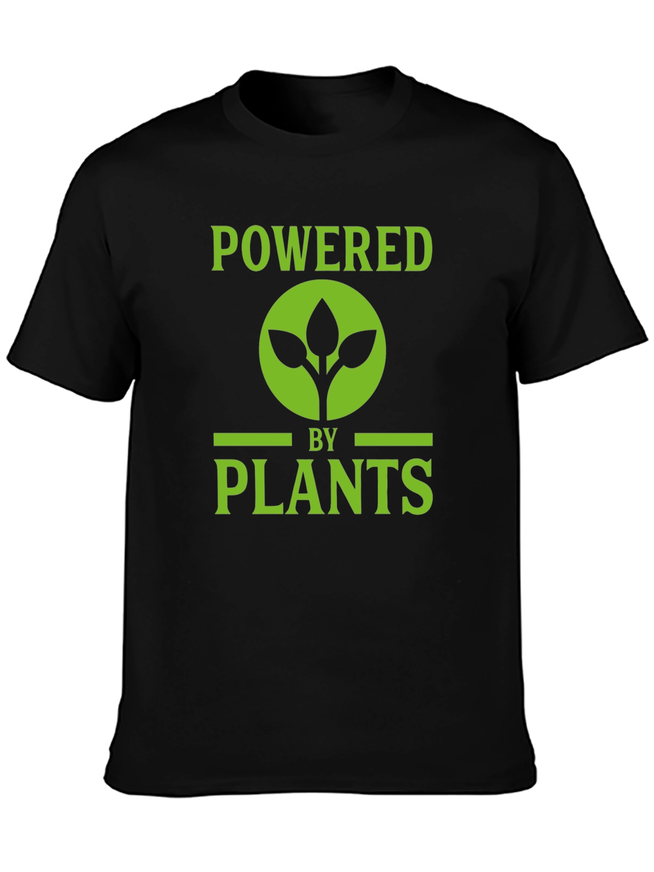 Black Powered by Plants Graphic Tee - Vegan Lifestyle view 3