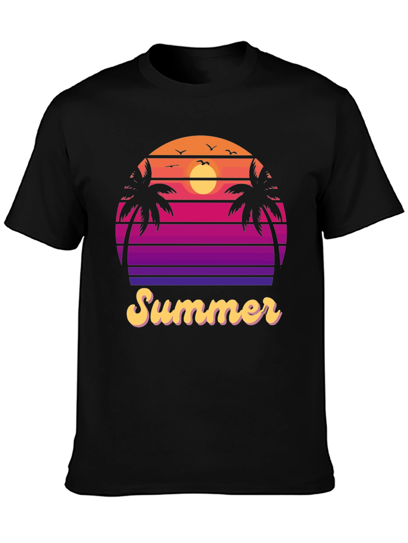 Black Retro Summer Vibes Tee view 3