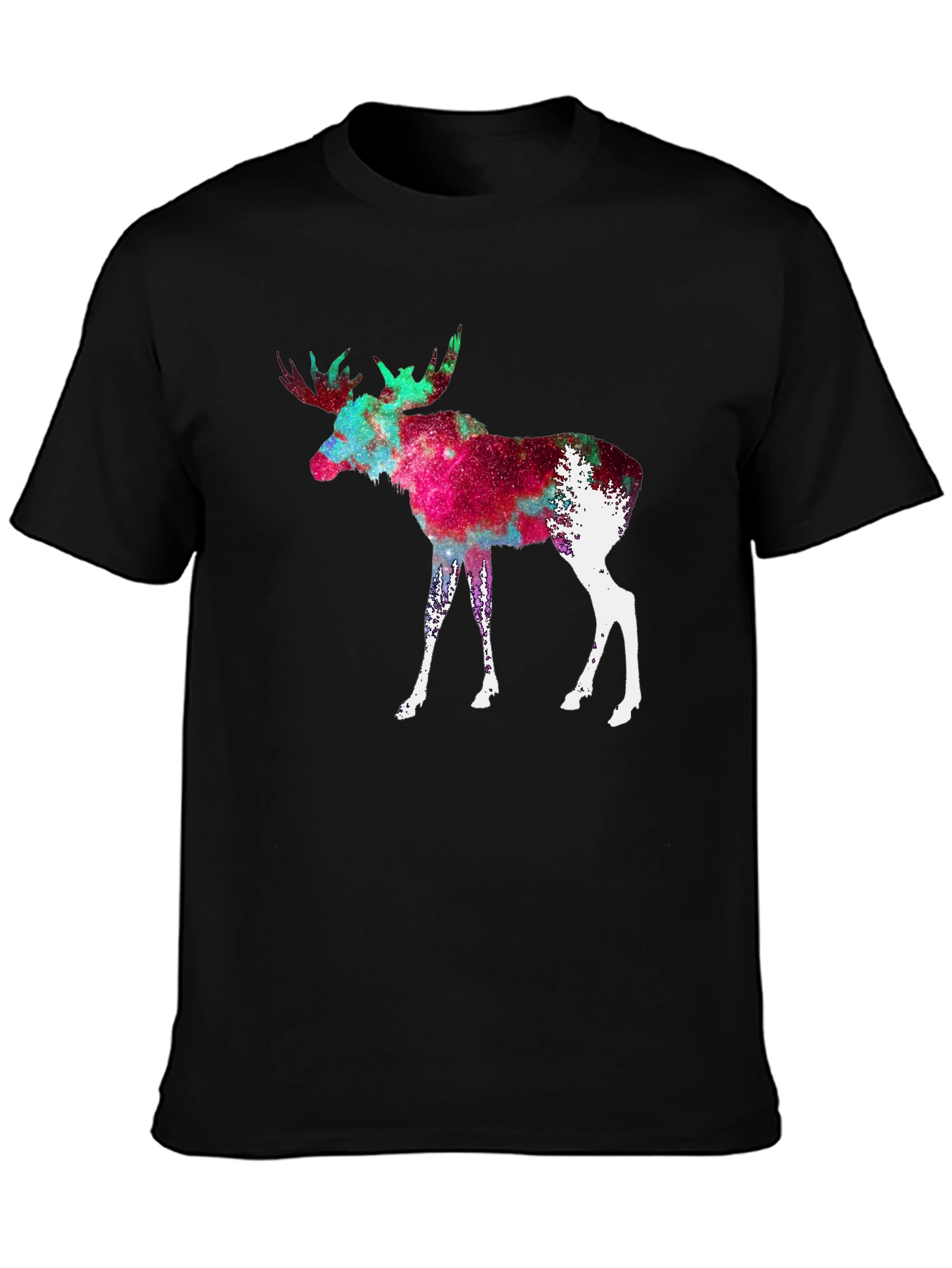 Black Cosmic Moose Graphic Tee - Black view 3