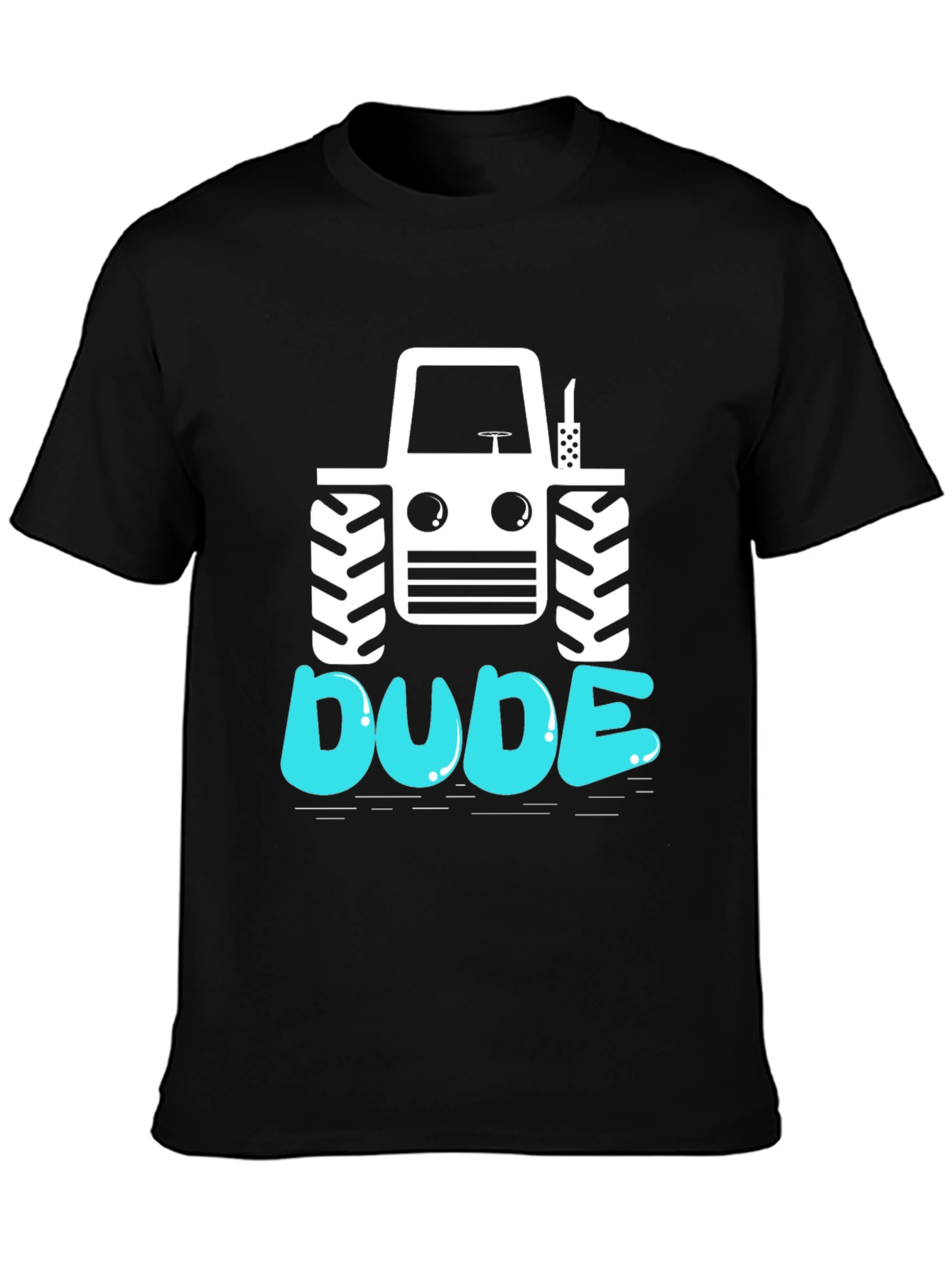 Black Dude Tractor Graphic Tee - Black Cotton T-Shirt view 3