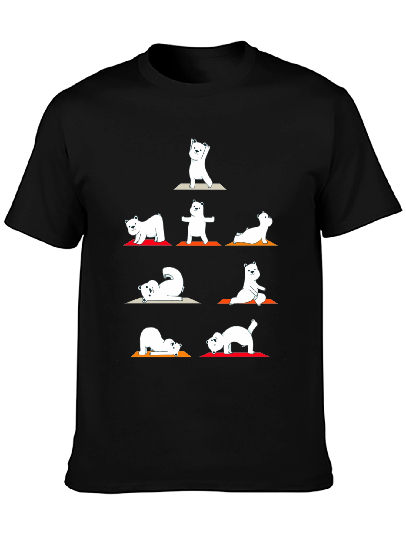 Black Yoga Bear Graphic T-Shirt - Black view 3