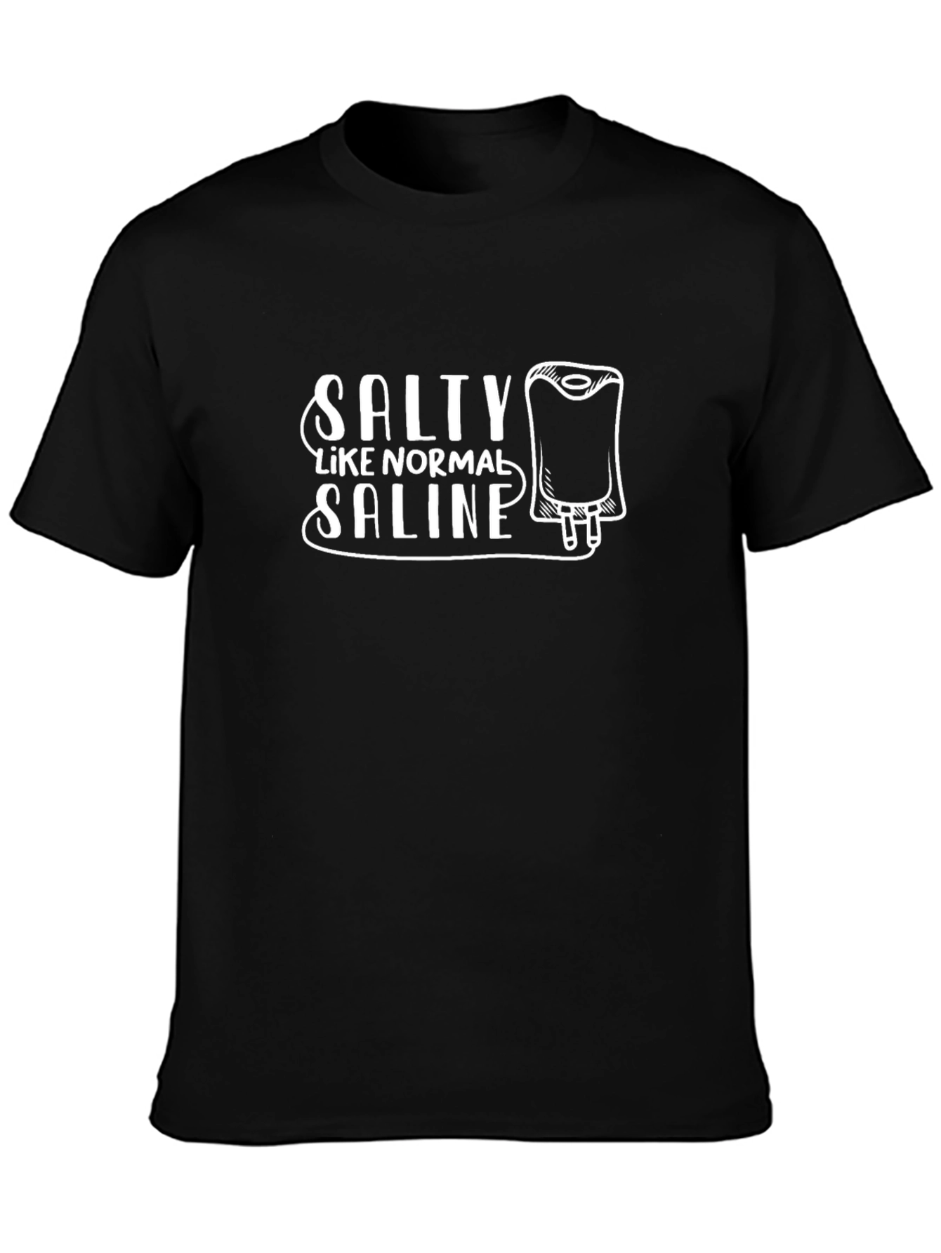 Black Salty Like Normal Saline Black T-Shirt view 3