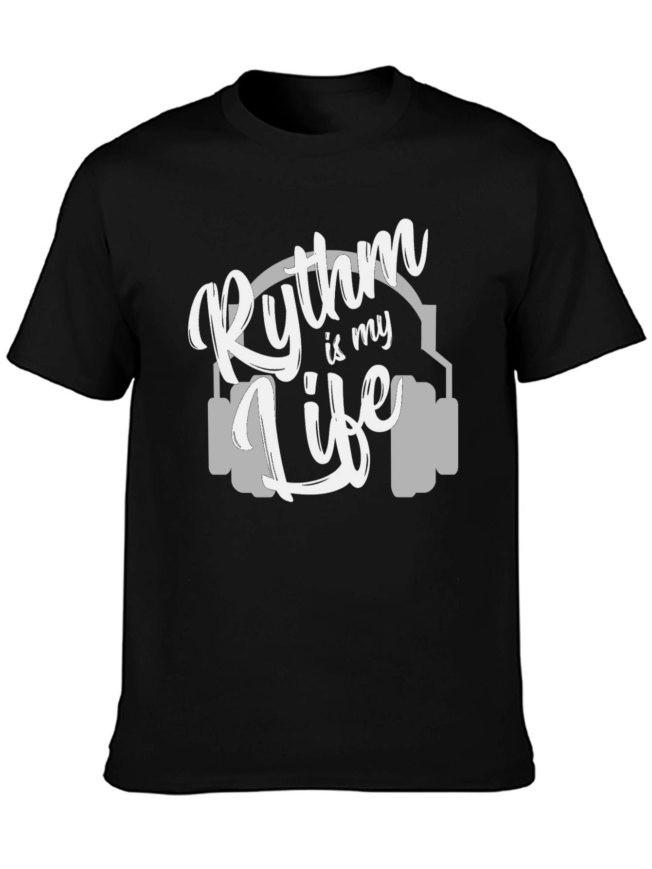 Black Rhythm is My Life Graphic Tee - Music Lover's T-Shirt view 3