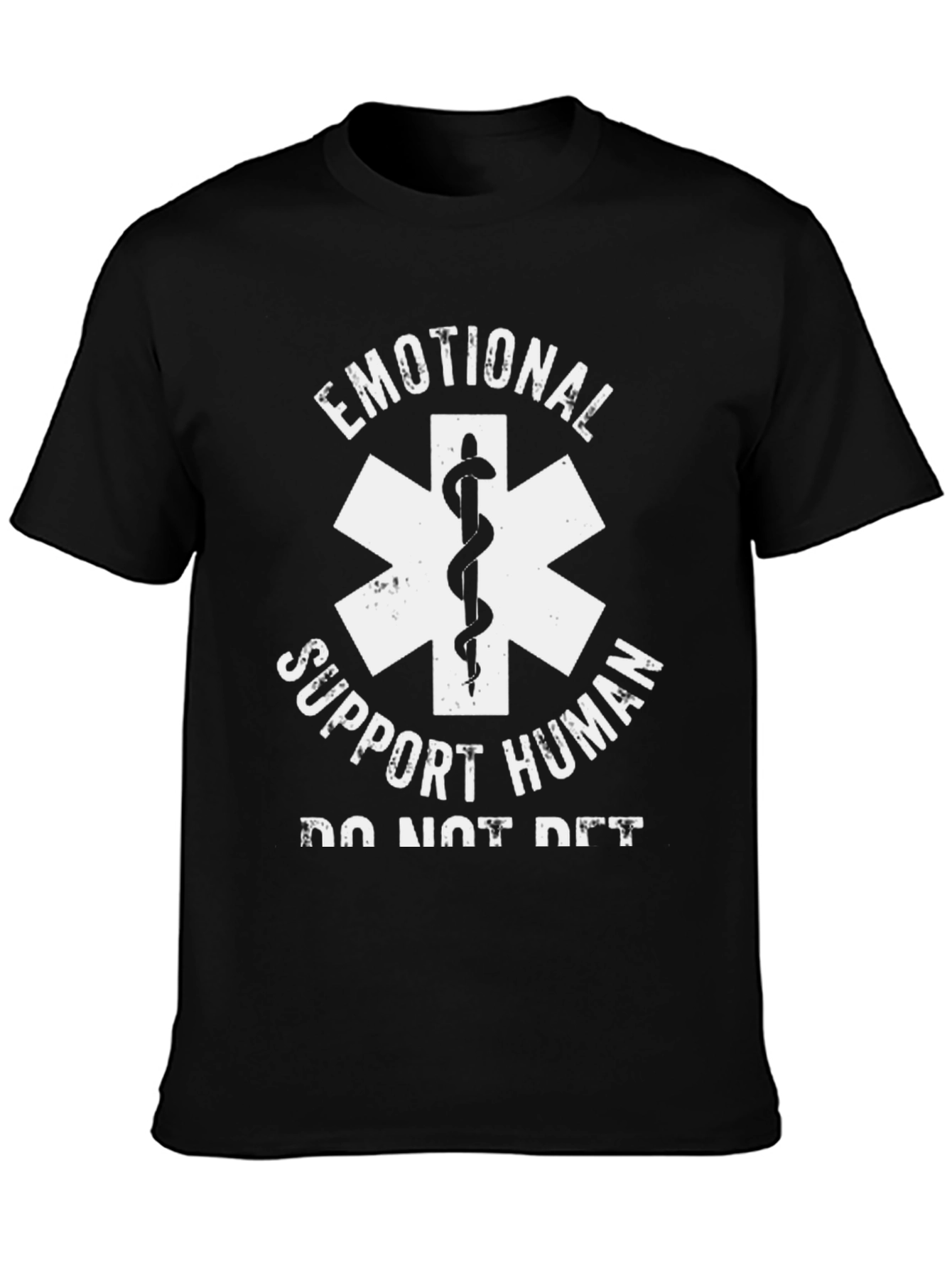 Black Emotional Support Human T-Shirt - Funny EMT Design view 3