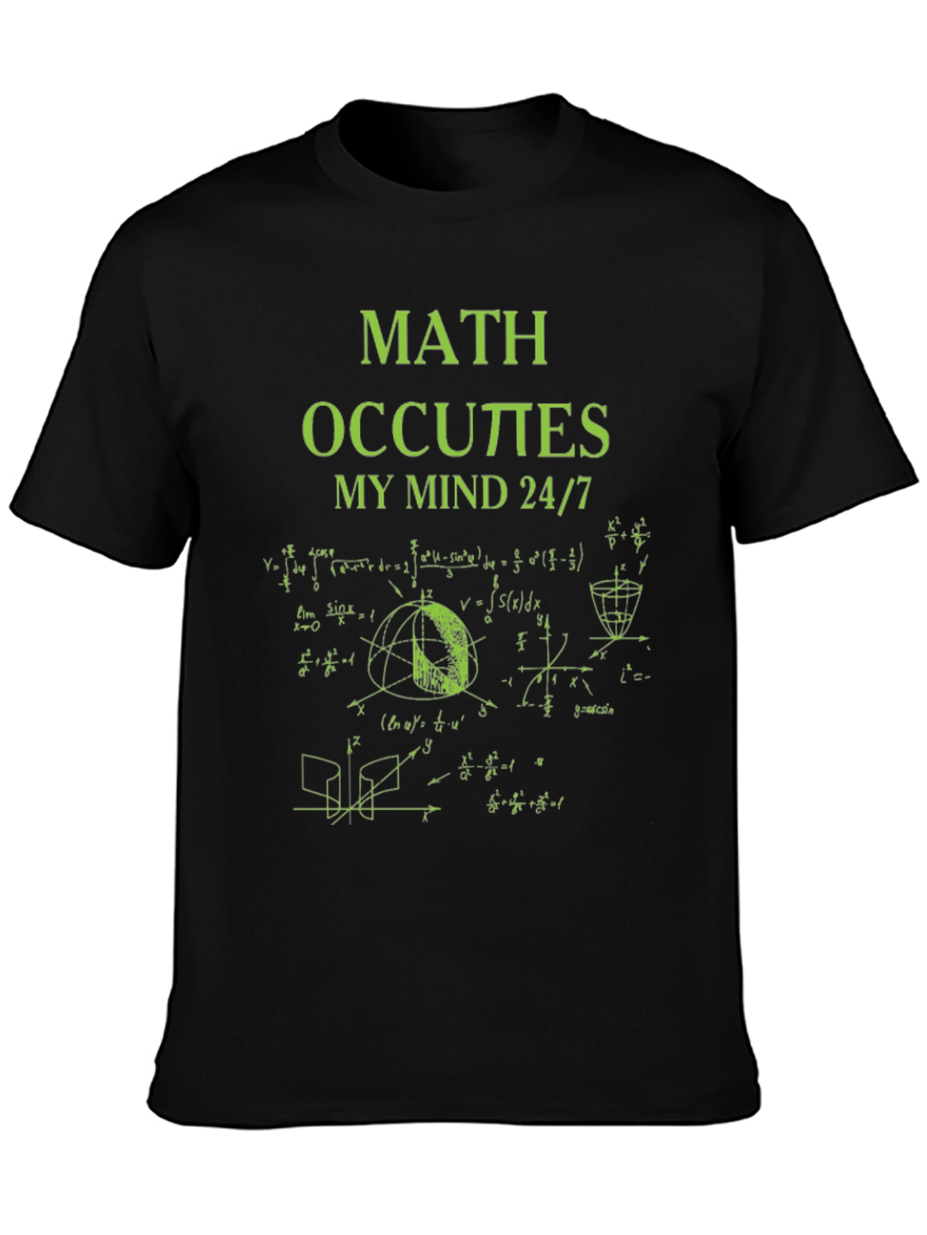 Black Math Occupies My Mind T-Shirt view 3