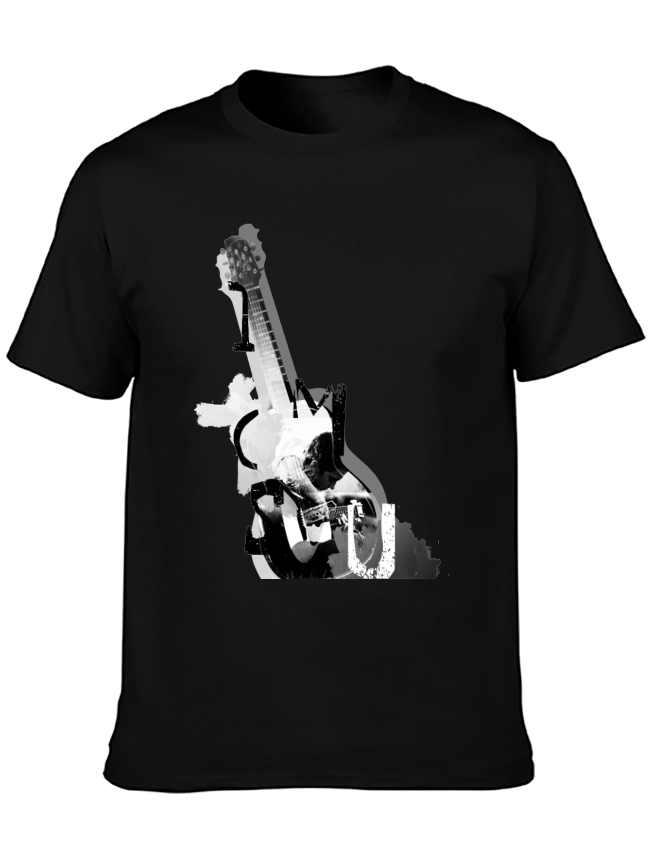 Guitar Graphic Print Tee - Black - 3