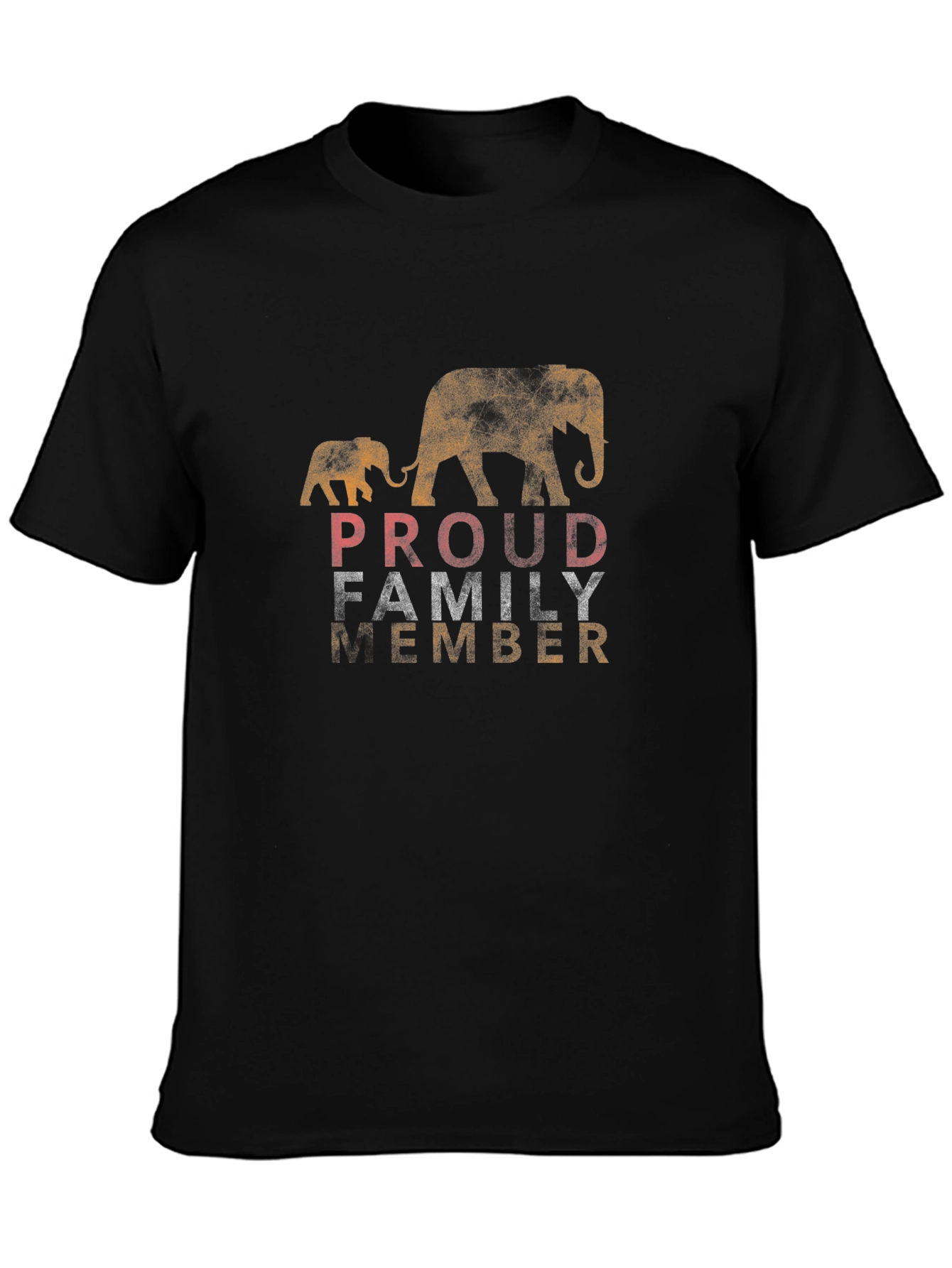 Black Proud Family Member Elephant Graphic Tee view 3
