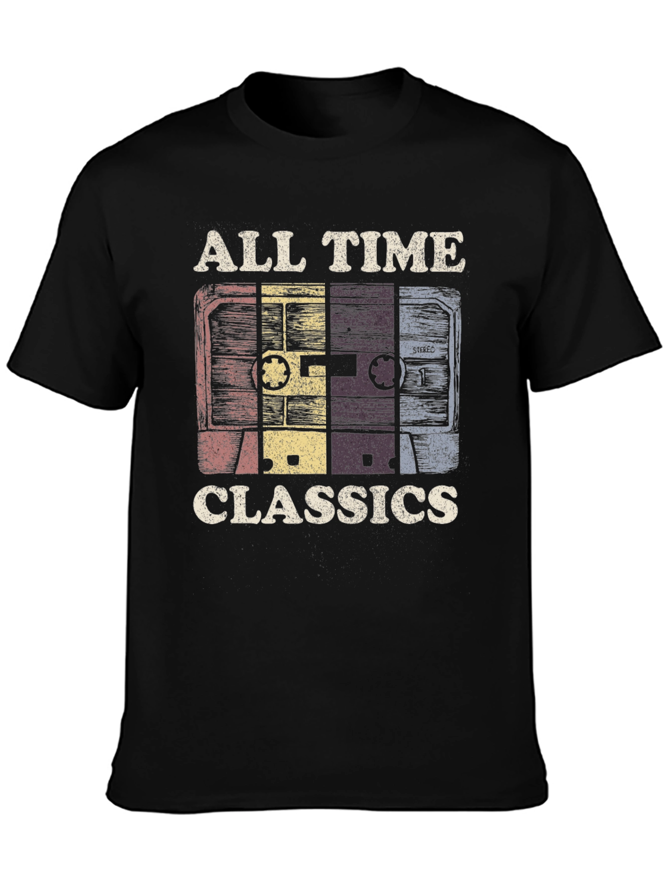 Black Retro Cassette Tape T-Shirt - All Time Classics Tee view 3