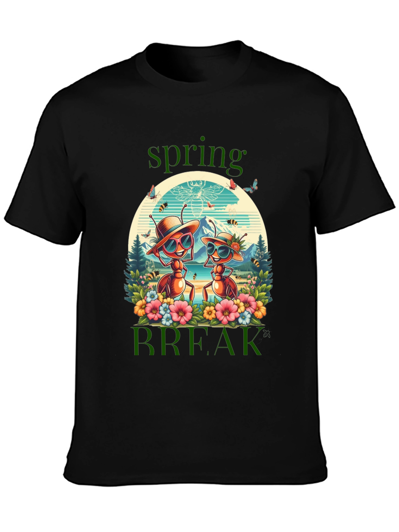 Black Spring Break Ants T-Shirt view 3