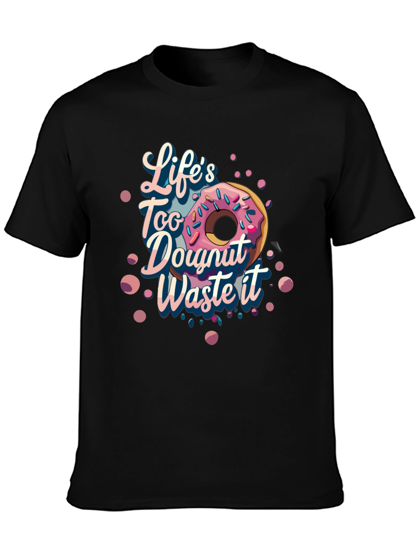 Black Life's Too Doughnut Waste It Graphic Tee view 3