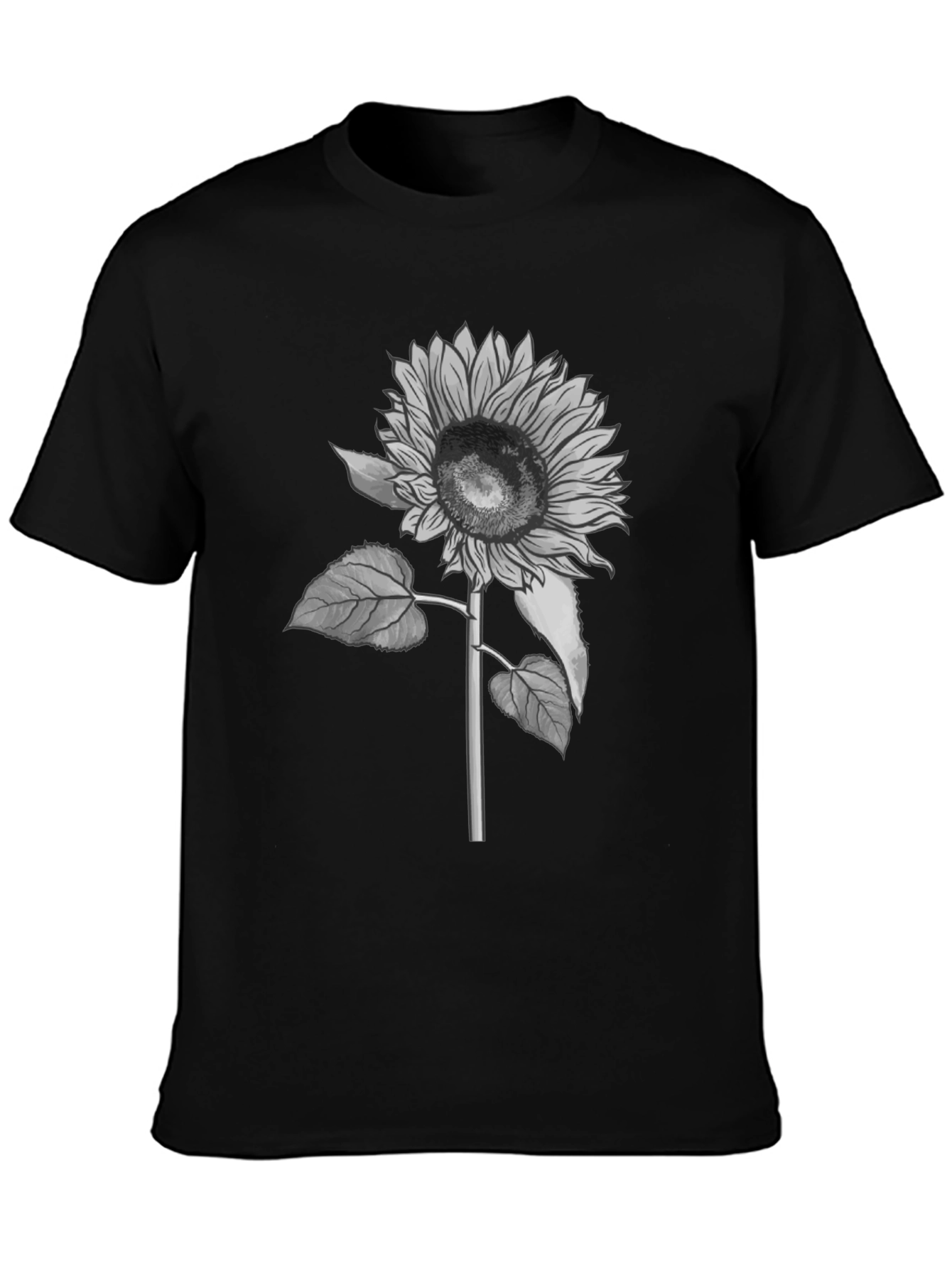Black Sunflower Graphic T-Shirt - Black Casual Tee view 3