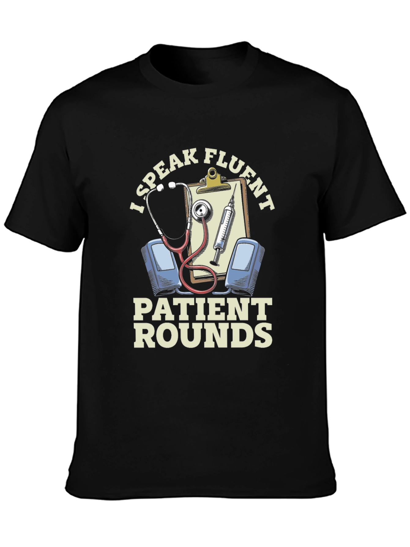 Black Fluent Patient Rounds Black Graphic T-Shirt view 3