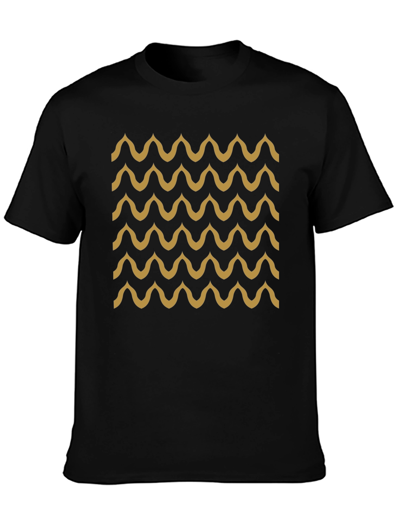 Black Black Wave Pattern T-Shirt - Stylish & Unique view 3