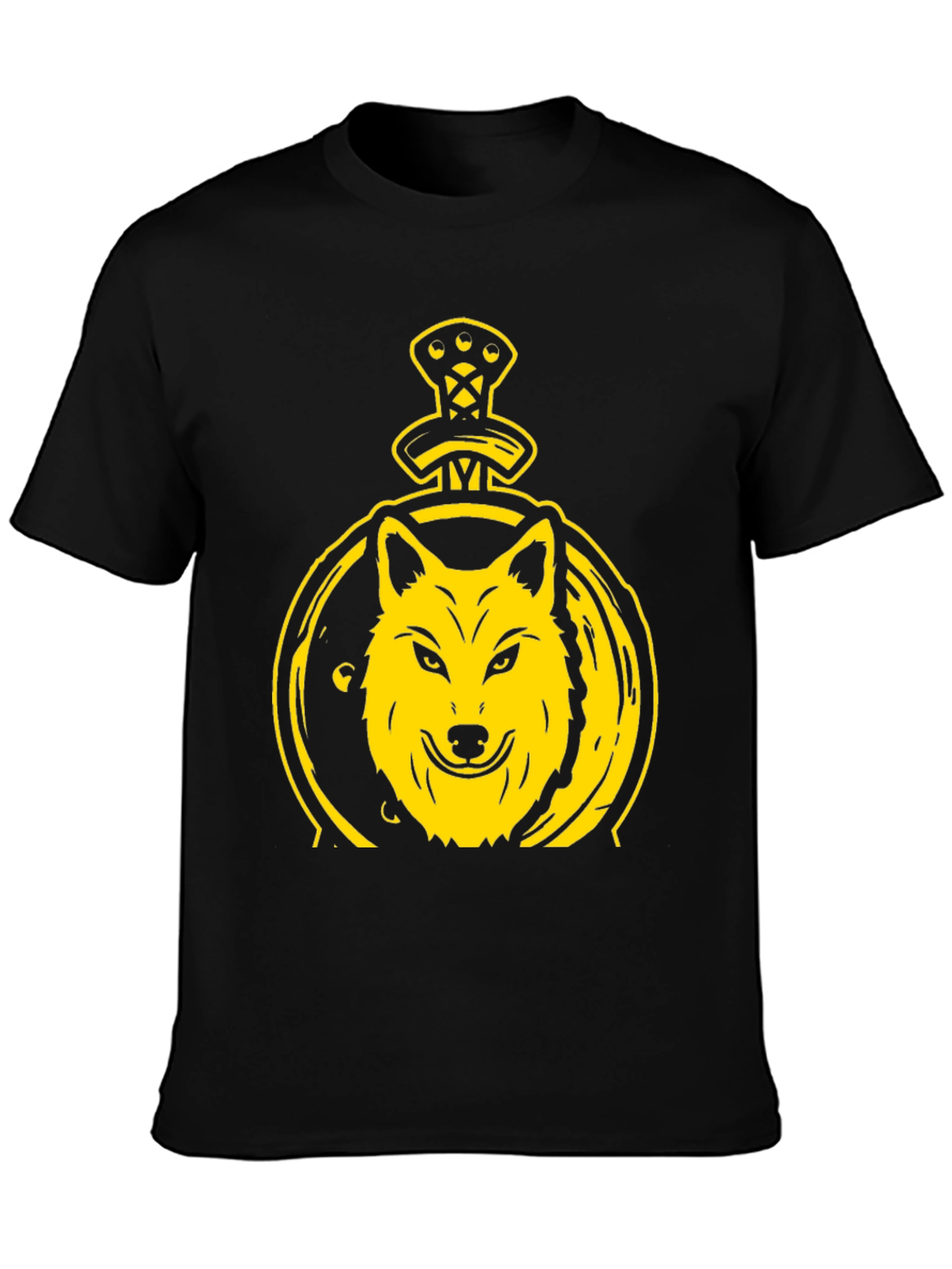 Black Wolf and Sword Graphic T-Shirt - Black view 3