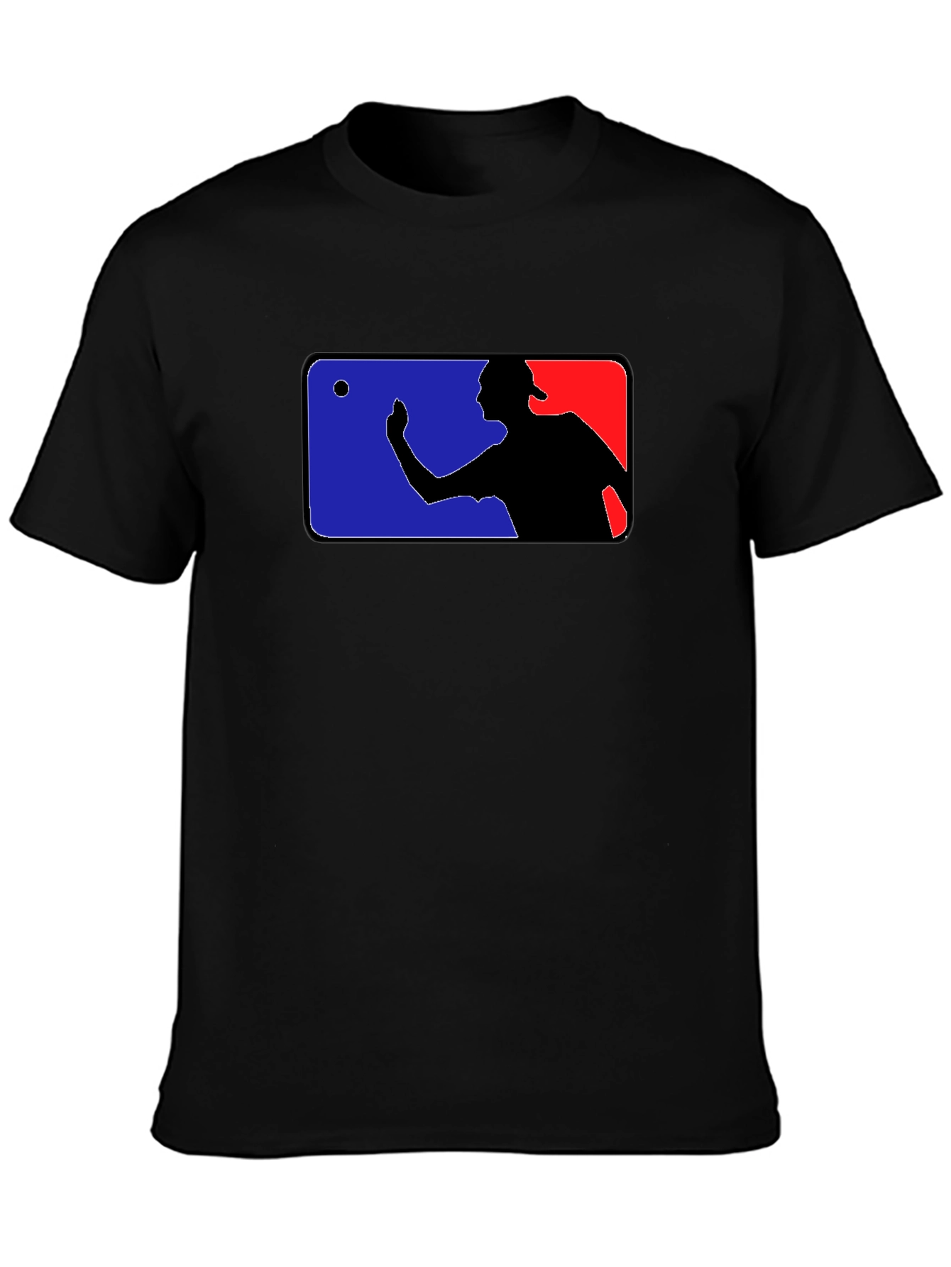 Black Funny Baseball Player T-Shirt - Black view 3