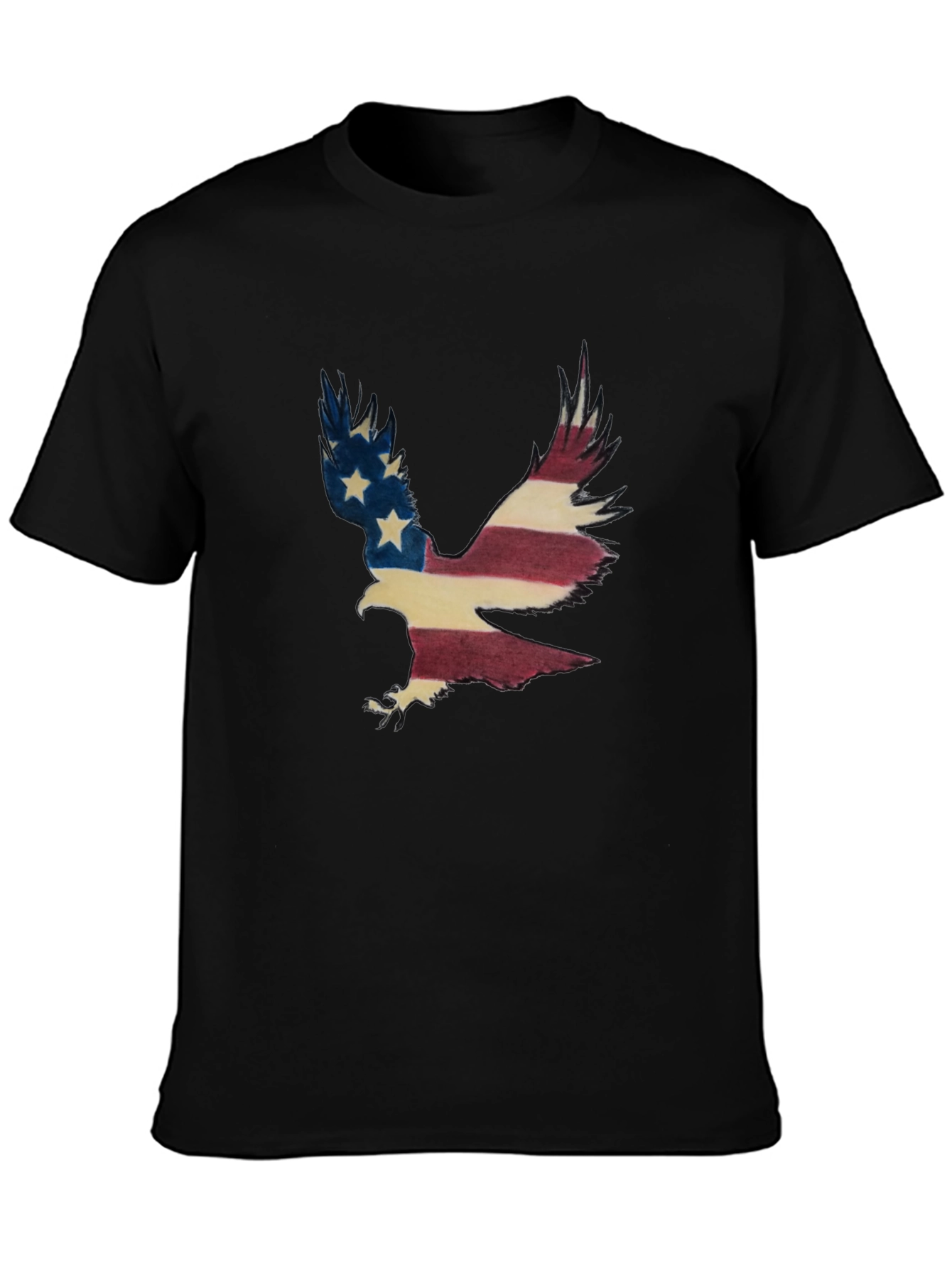 Black American Eagle Flag Graphic T-Shirt view 3