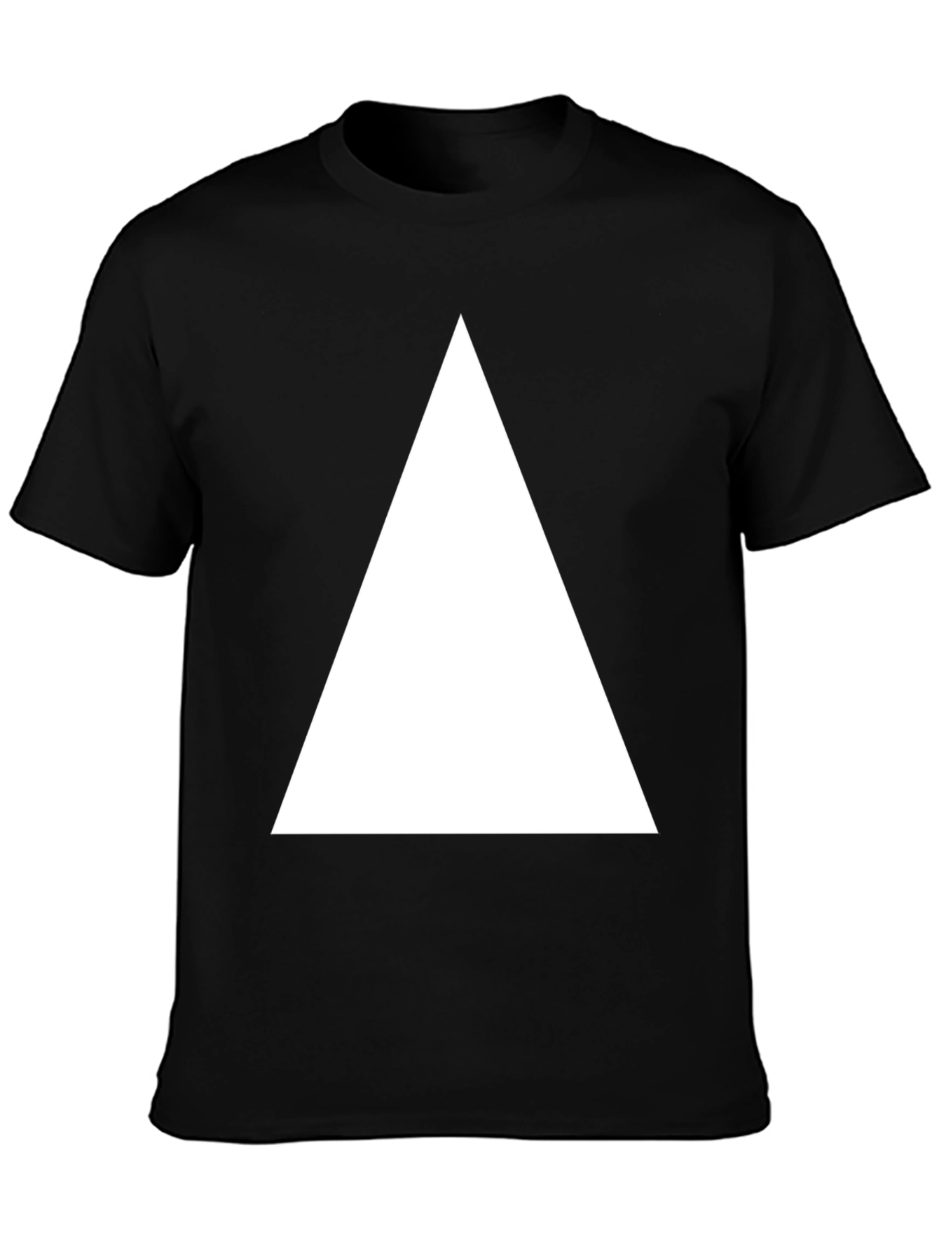 Black Black T-Shirt with White Triangle Graphic view 3