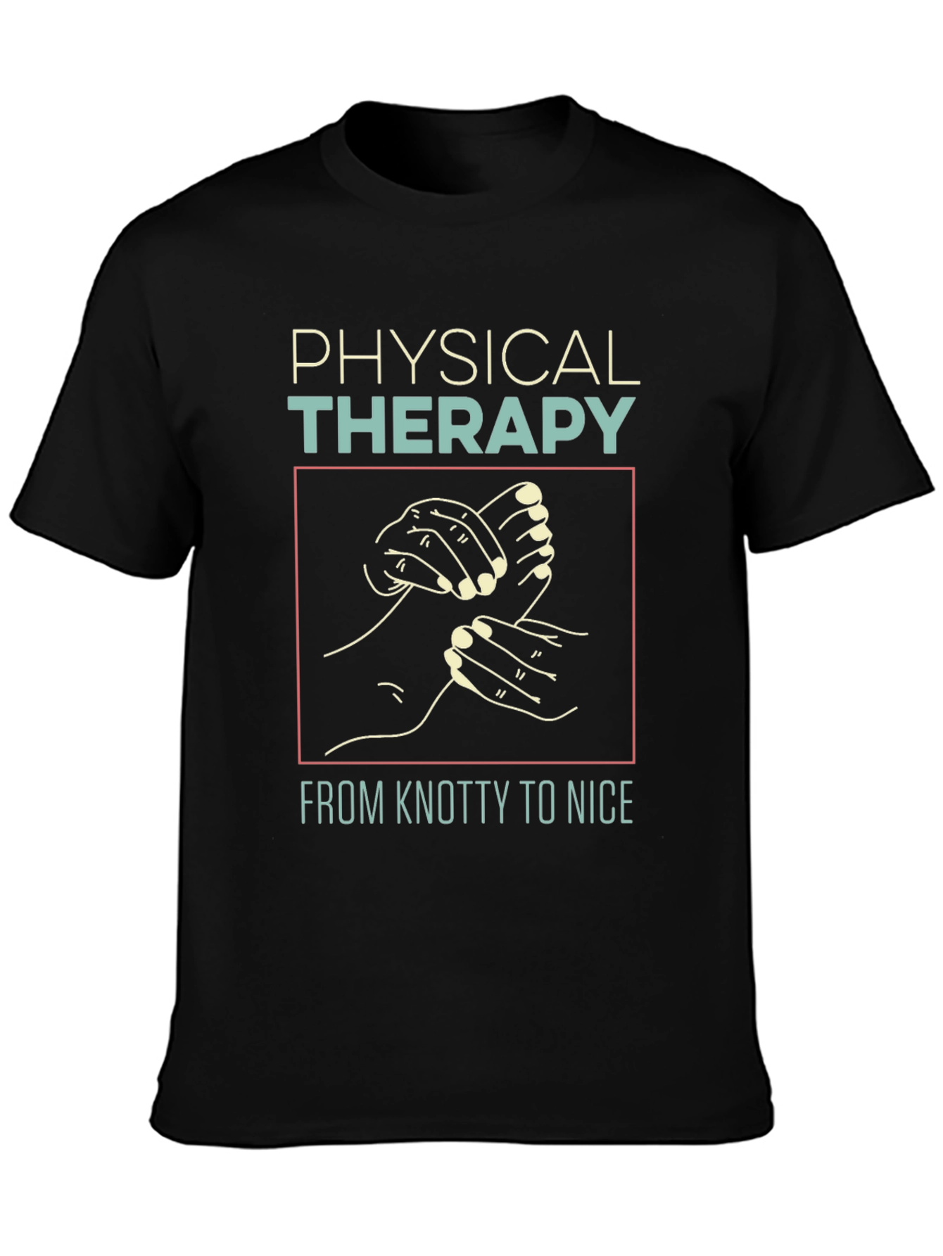 Black Physical Therapy T-Shirt - Knotty to Nice view 3