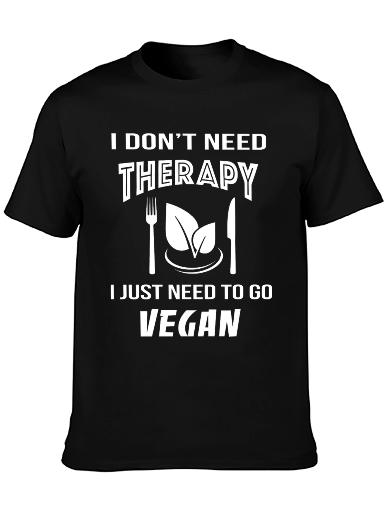 Black Vegan Therapy Graphic Tee - Black view 3