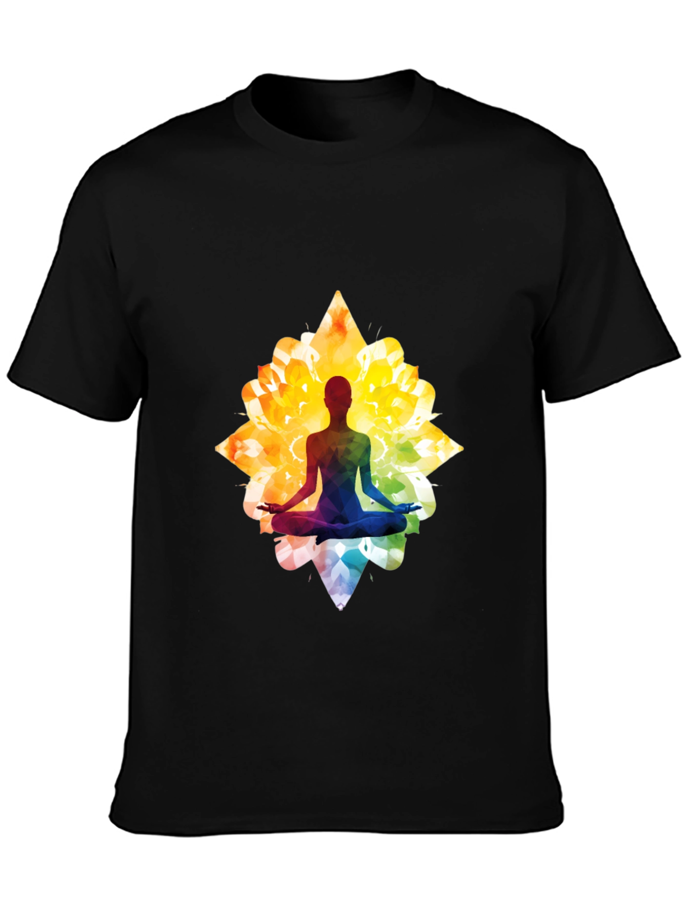 Black Lotus Yoga Silhouette Graphic Tee - Black view 3