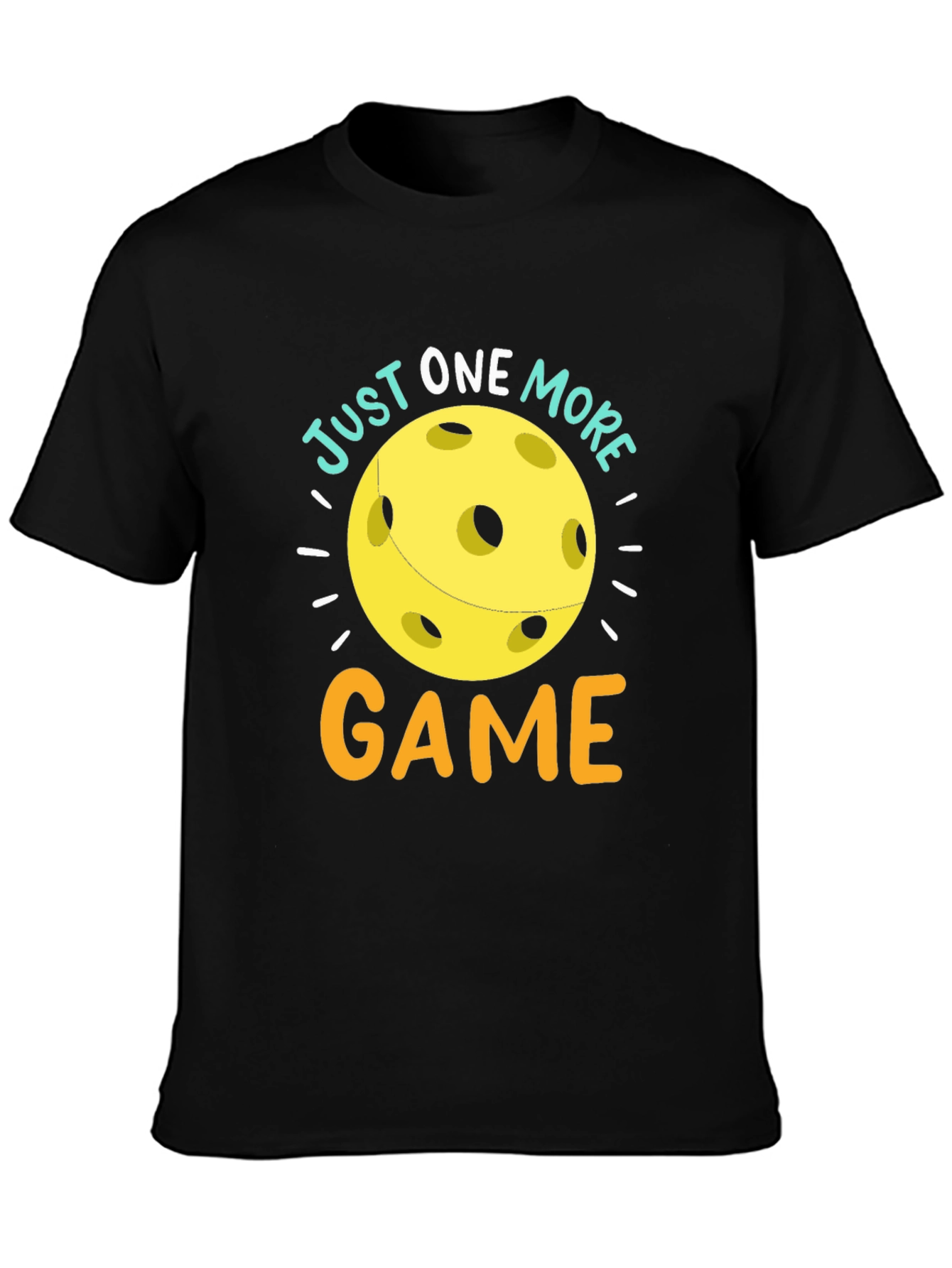 Black Just One More Game Pickleball T-Shirt view 3