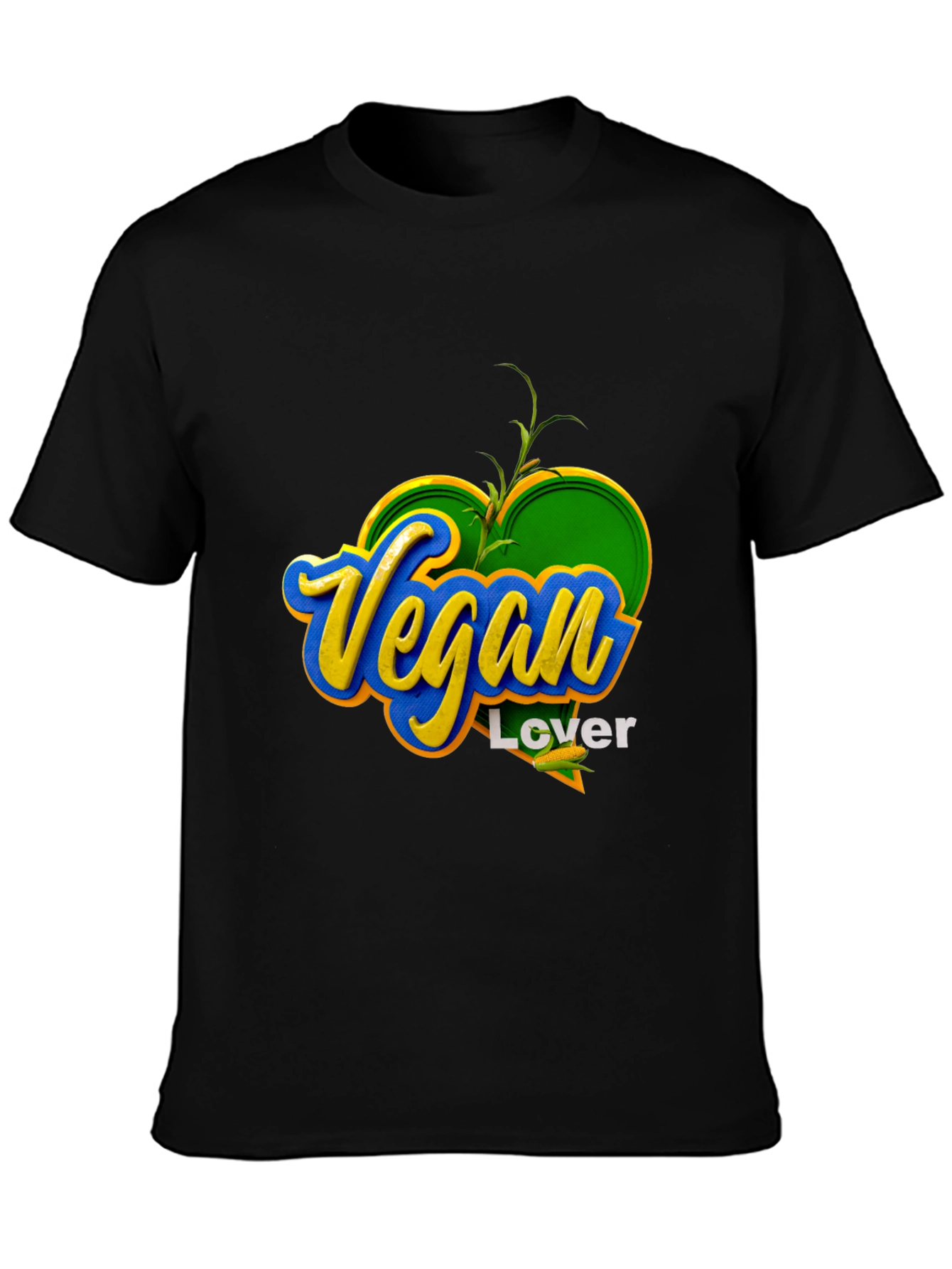 Black Vegan Lover T-Shirt view 3