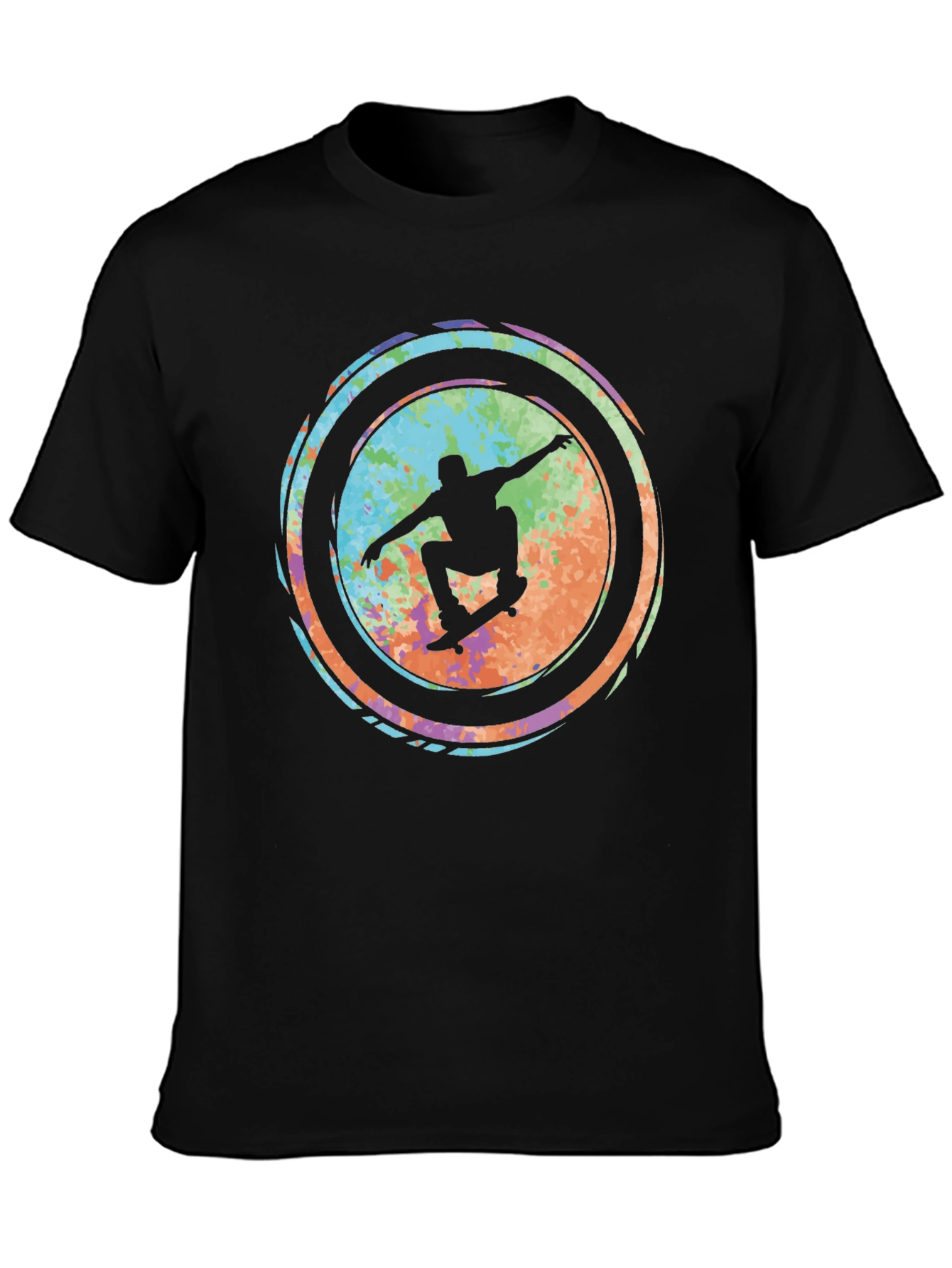Black Skateboarder Graphic Tee - Cool & Casual view 3