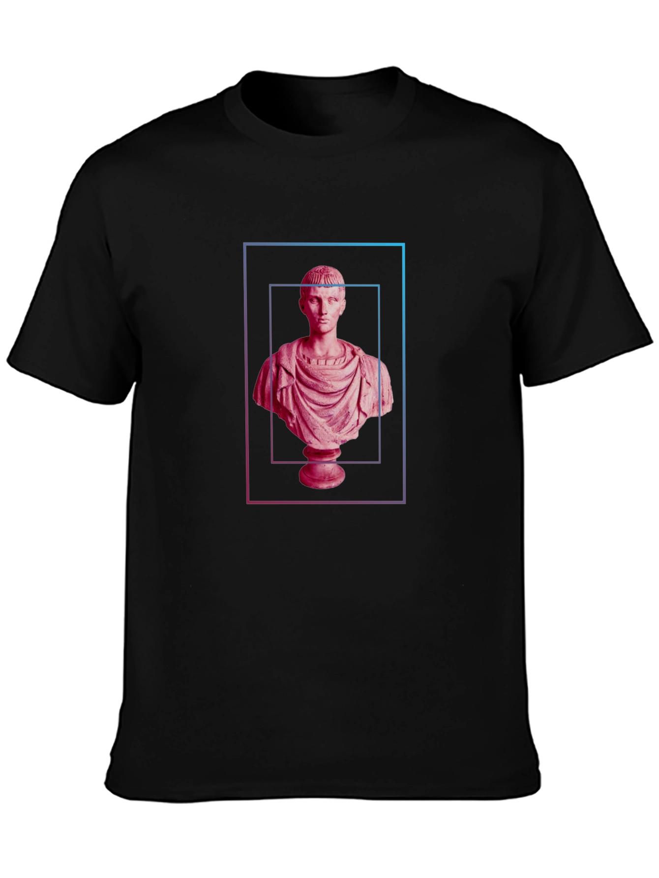 Black Classical Bust Graphic Tee - Modern Art Shirt view 3