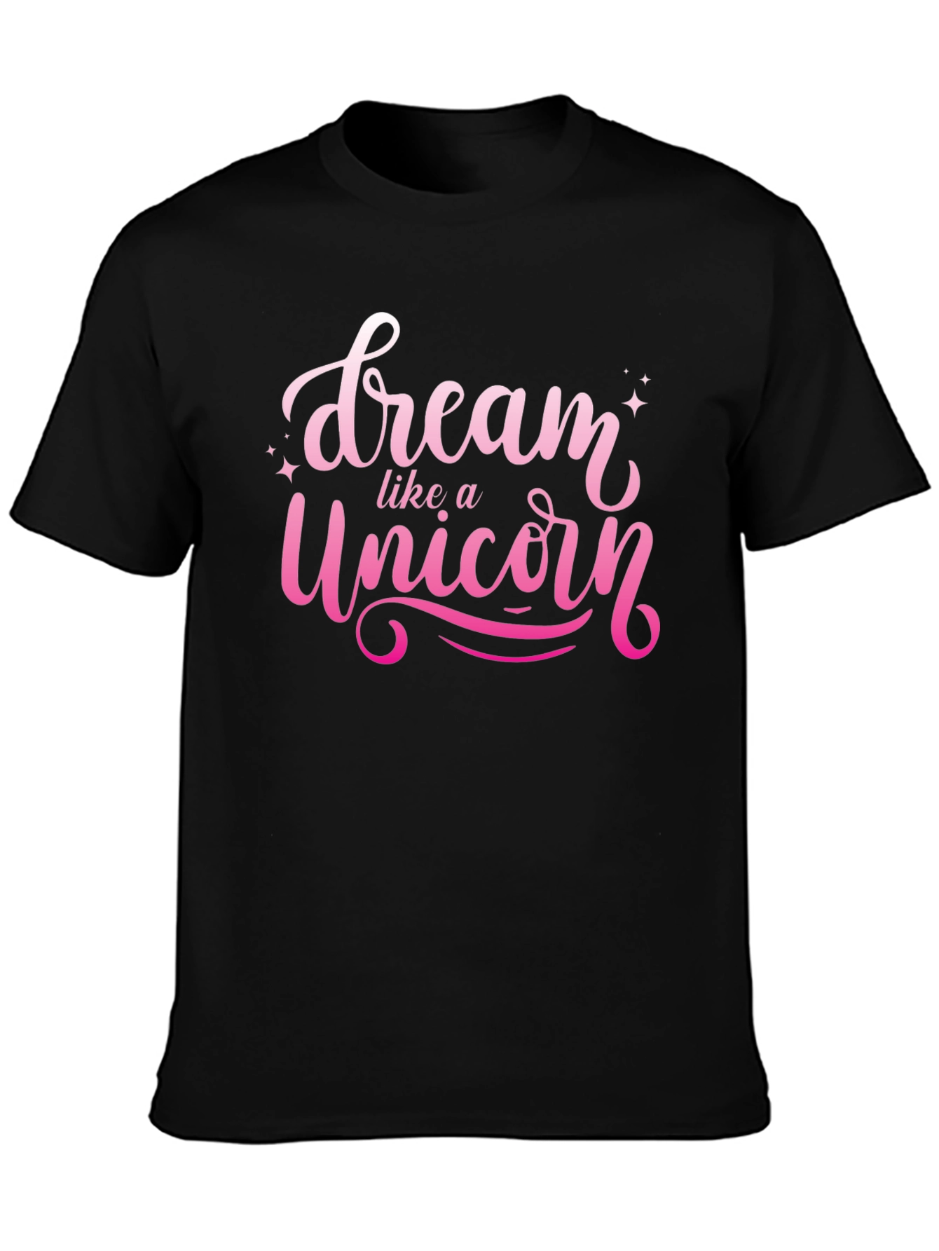 Black Dream Like a Unicorn Black T-Shirt view 3