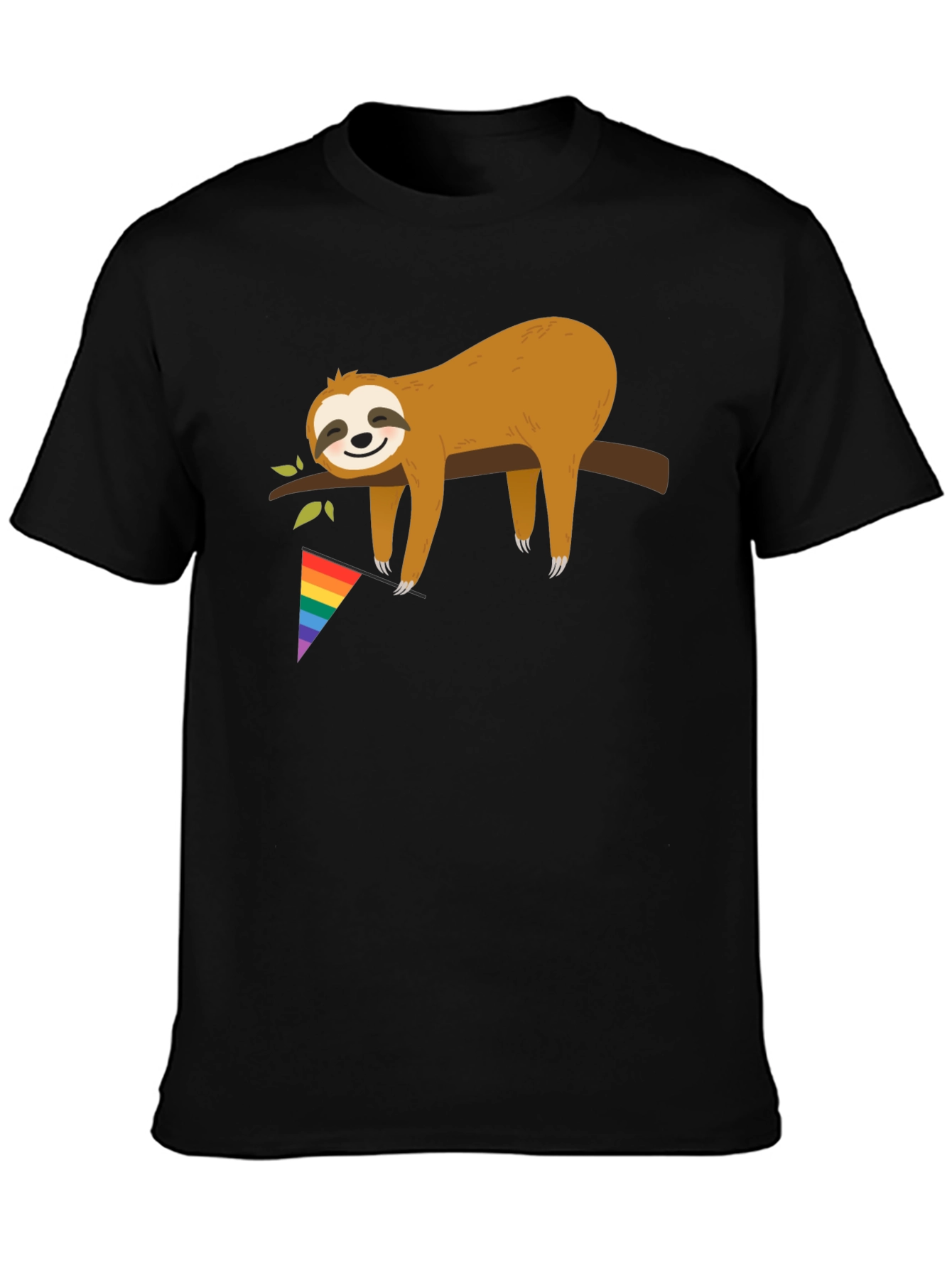 Black Sloth Pride T-Shirt - LGBT Support view 3
