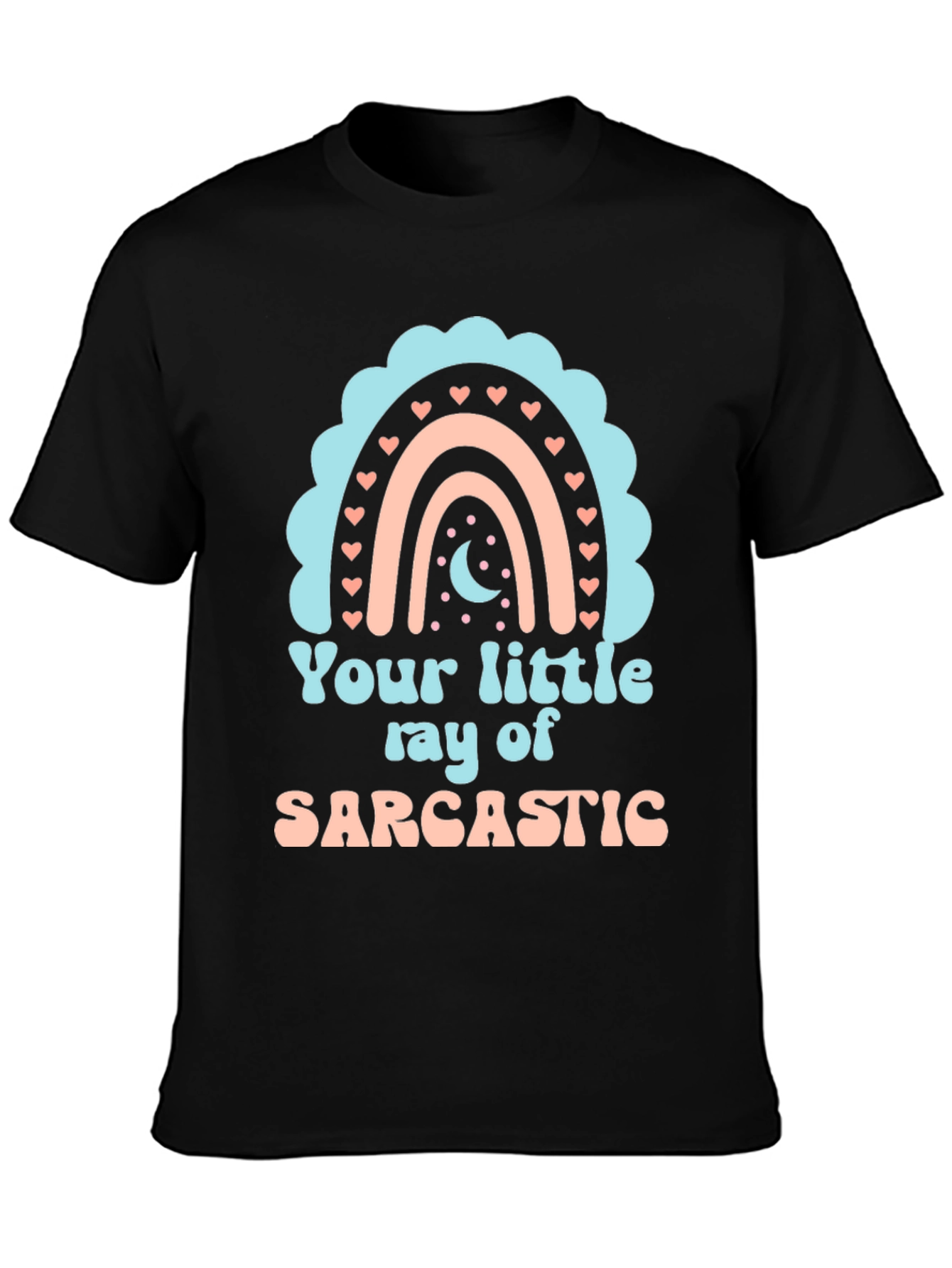 Black Sarcastic Rainbow Graphic Tee view 3