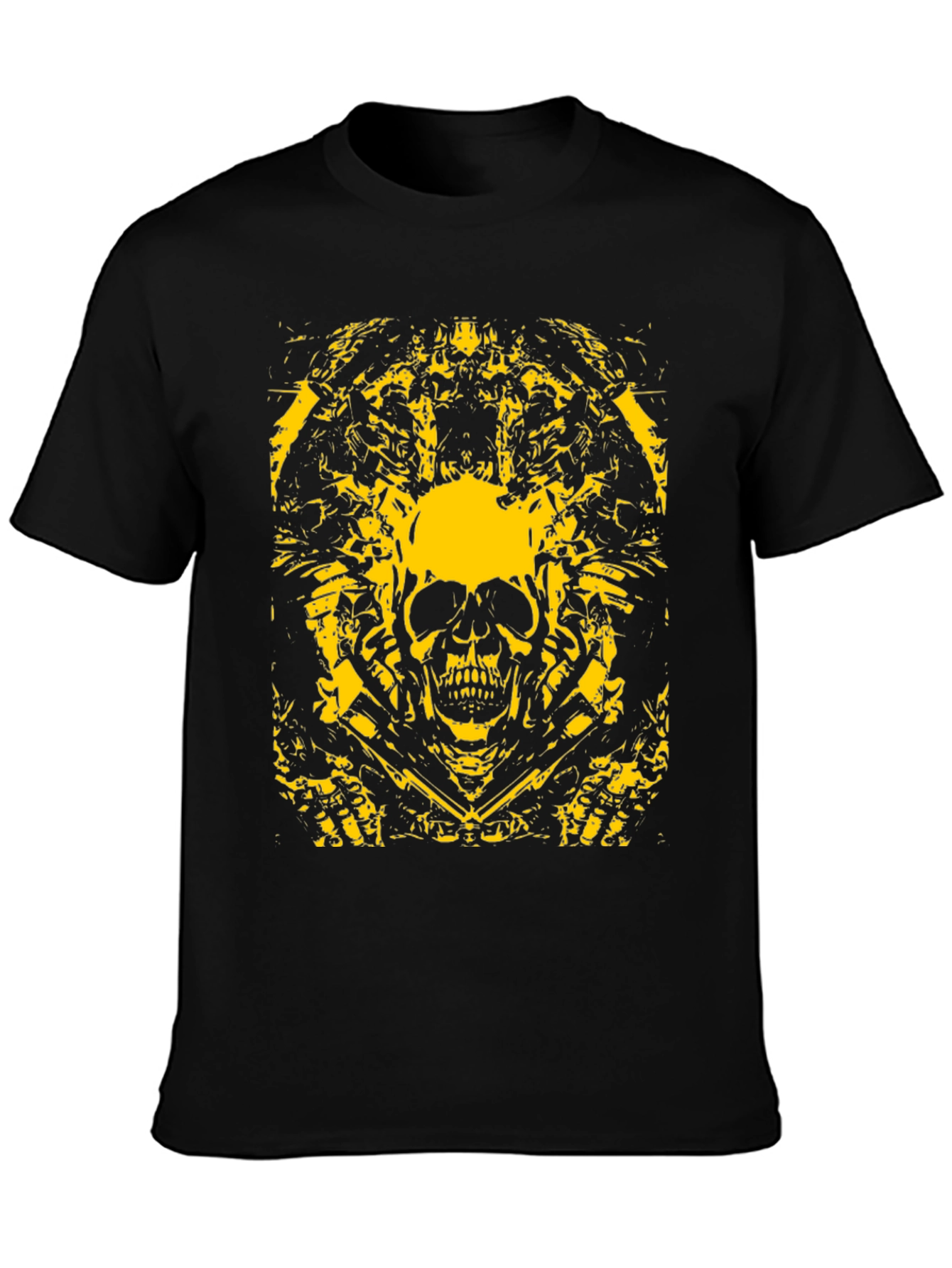 Black Skull Graphic Black T-Shirt - Bold & Edgy Design view 3