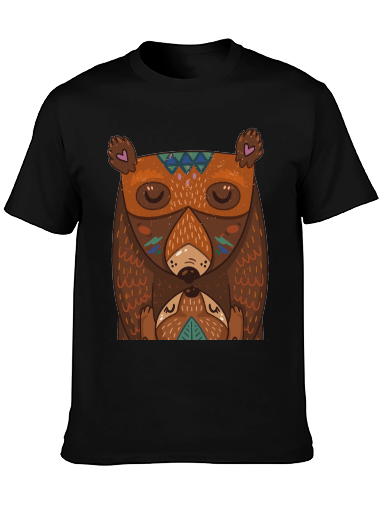 Black Bear Graphic T-Shirt - Unique Tribal Design view 3