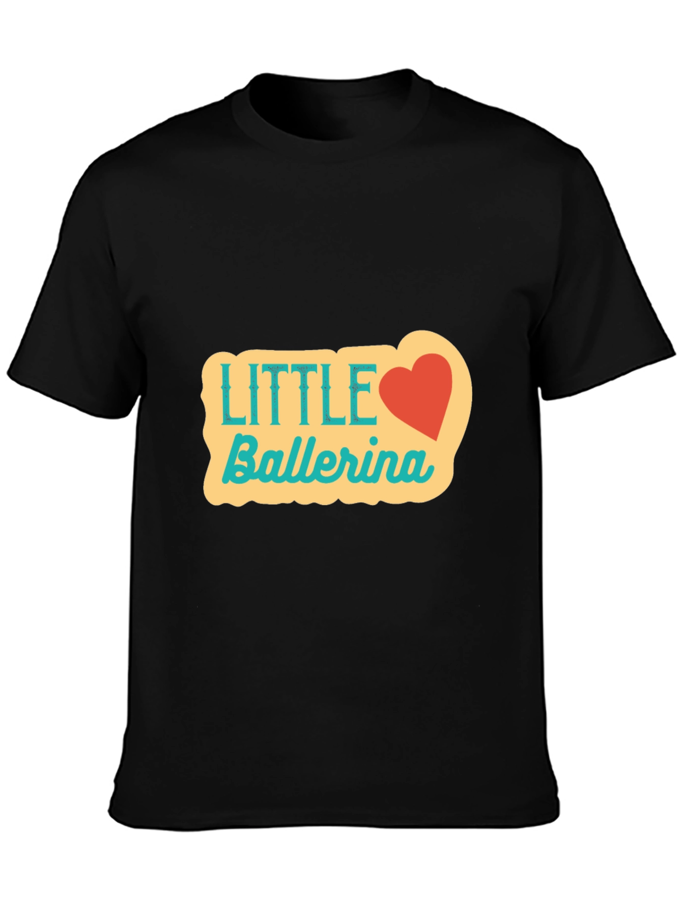 Black Little Ballerina Graphic Tee - Cute Heart Design view 3