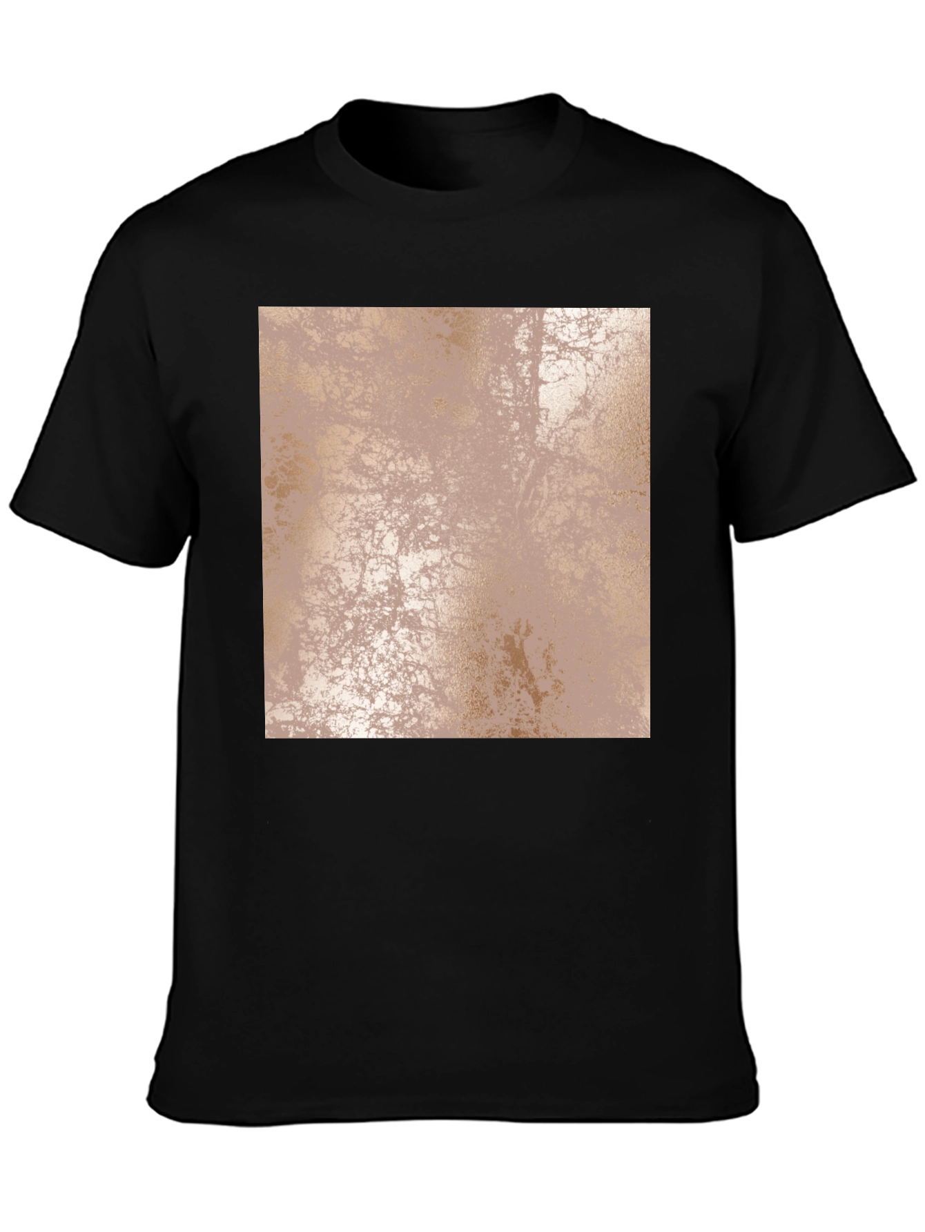 Black Abstract Design Black T-Shirt view 3