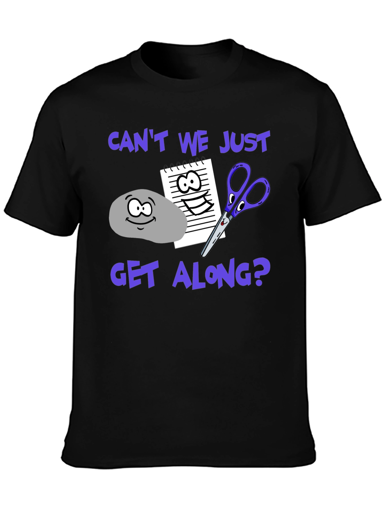 Black Rock Paper Scissors 'Can't We Just Get Along?' Graphic T-Shirt view 3