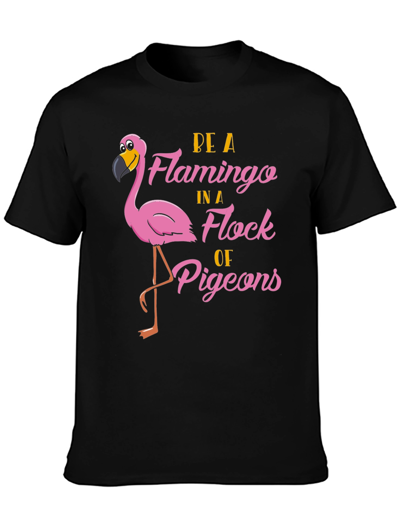 Black Be a Flamingo T-Shirt view 3