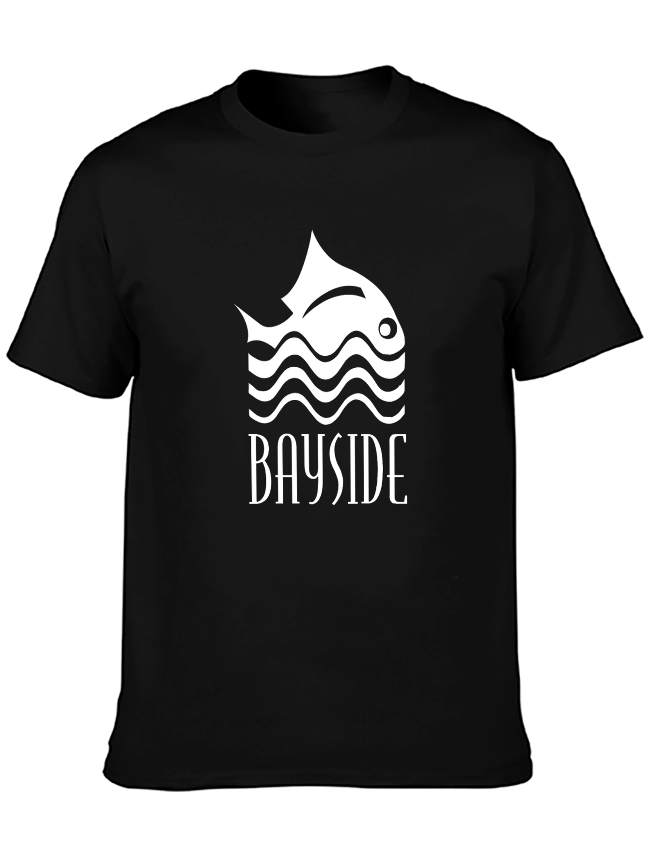 Black Bayside Fish Graphic Black T-Shirt view 3