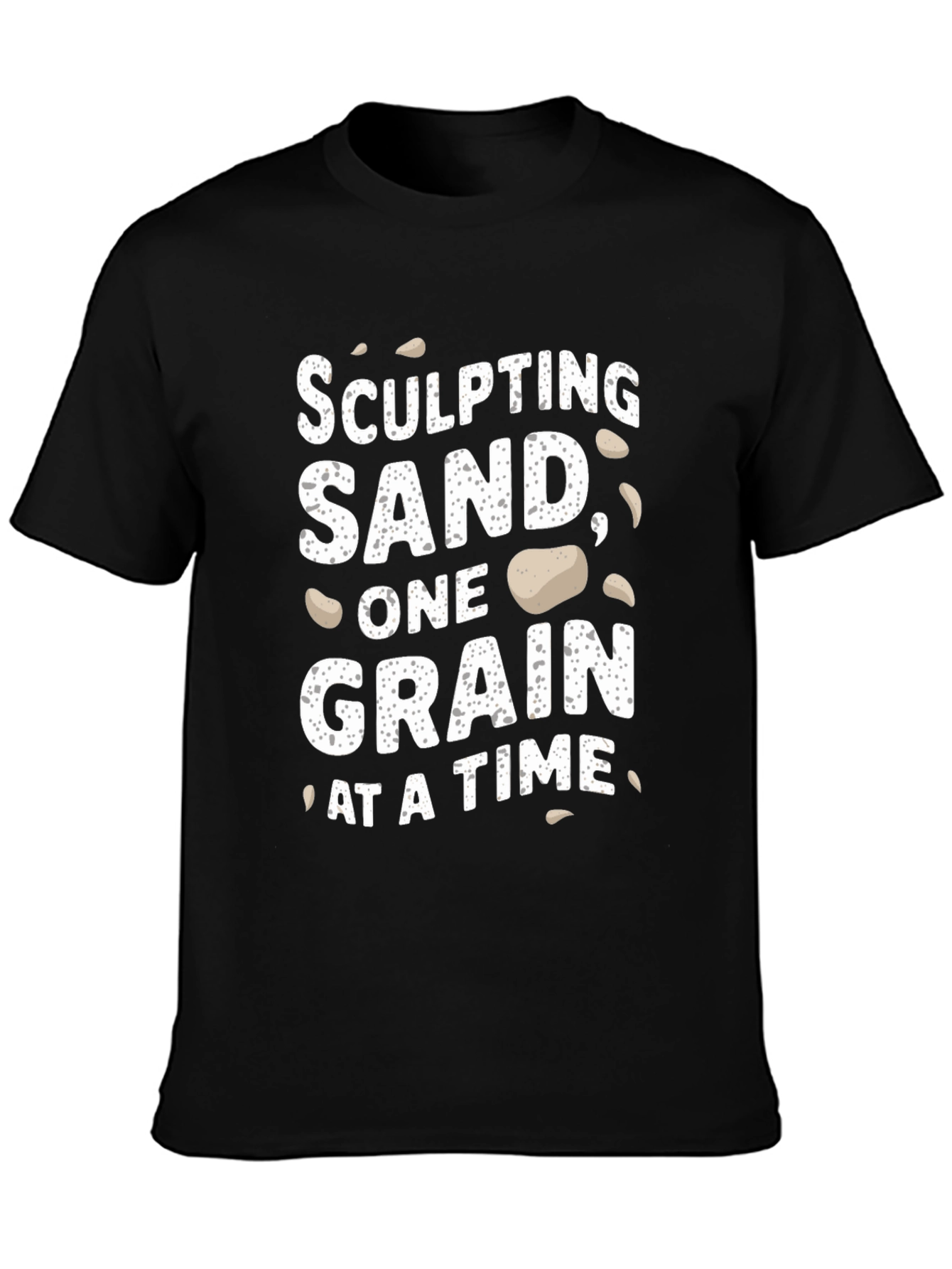 Black Sculpting Sand T-Shirt - Funny Beach Vacation Tee view 3
