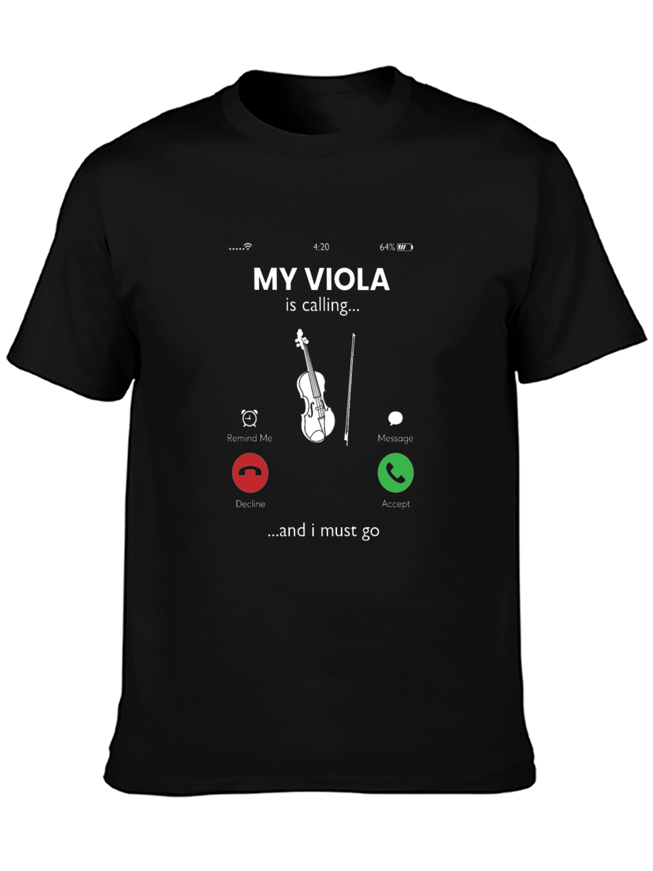 Black My Viola Is Calling T-Shirt view 3