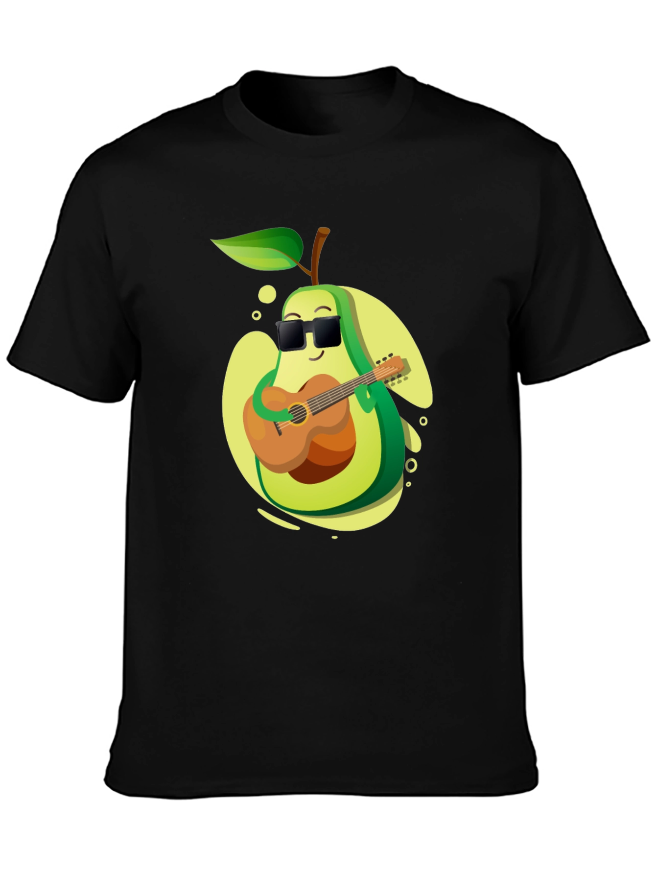 Black Avocado Guitarist Graphic T-Shirt - Cool Music Lover Tee view 3