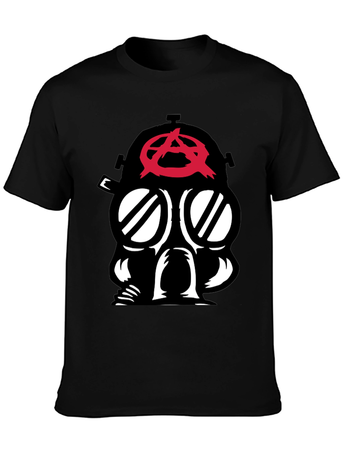 Black Anarchy Gas Mask Graphic Tee - Bold Statement view 3